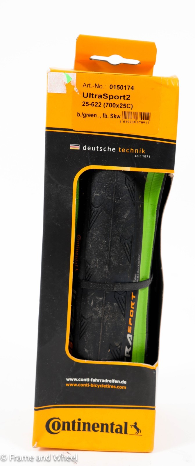Continental Ultra Sport 2 clincher folding tire 700x25mm black green road