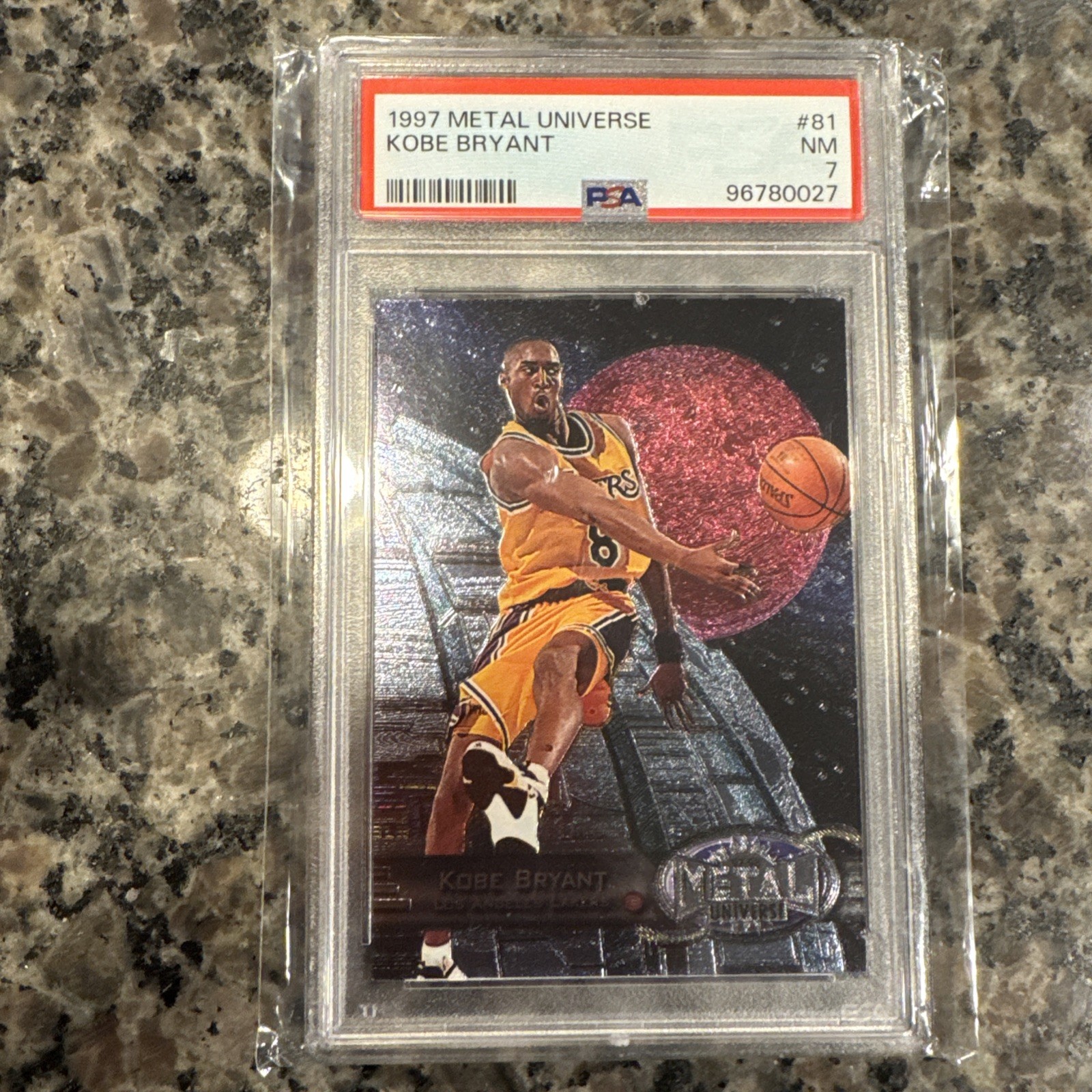1997-98 Metal Universe Kobe Bryant #81 PSA 7 NM Los Angeles Lakers 0027 🔥🏀 1997-98 Metal Universe Kobe Bryant #81 PSA 7 NM Los Angeles Lakers 0027 🔥🏀