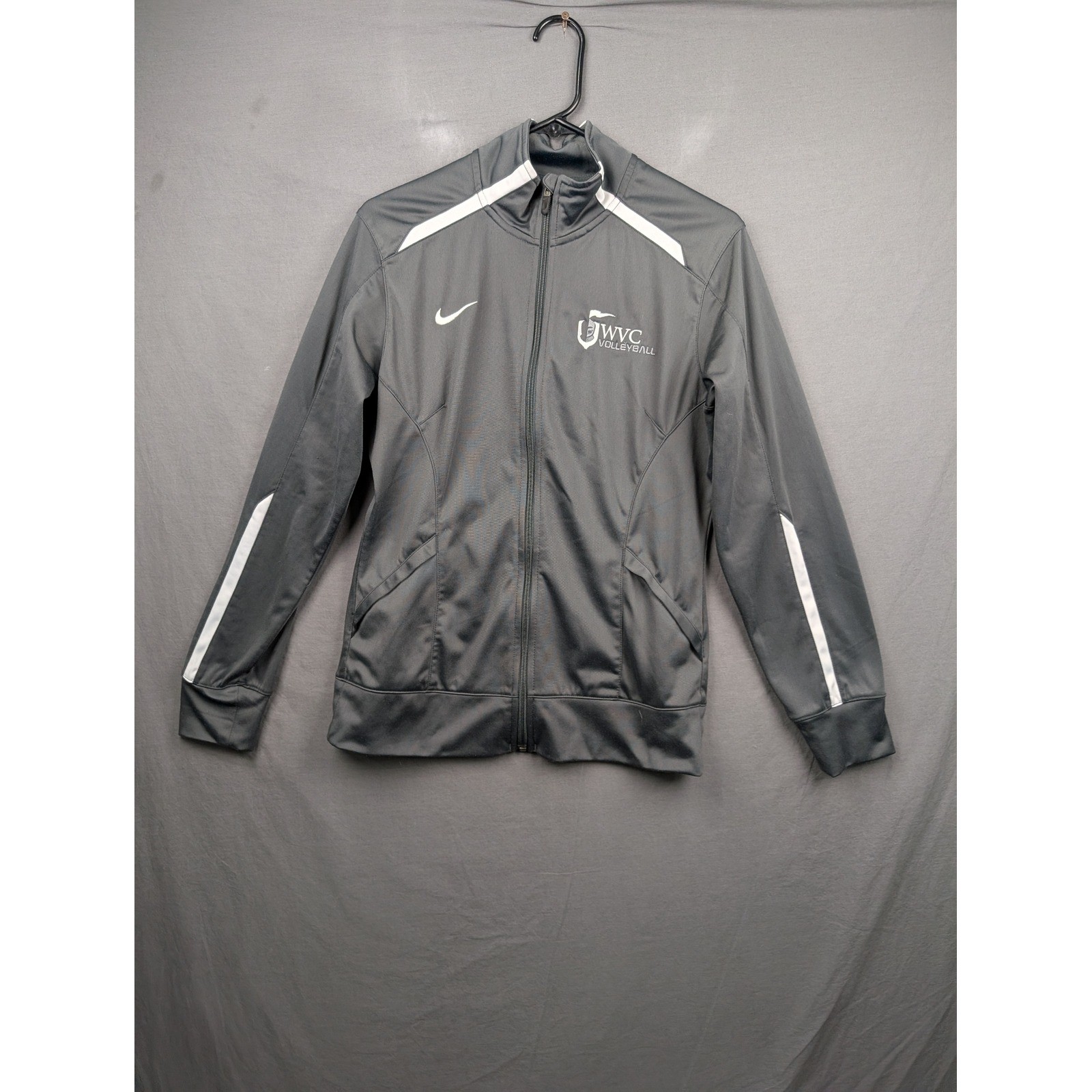 Nike Womens WVC Volleyball Full Zip Track Jacket Gray White Size  Medium