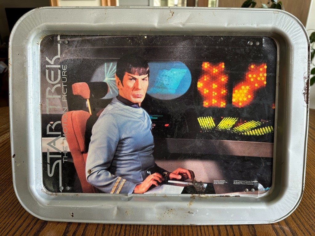 Vintage 1979 Star Trek The Motion Picture TV Tray Spock Metal Folding Table Vintage 1979 Star Trek The Motion Picture TV Tray Spock Metal Folding Table