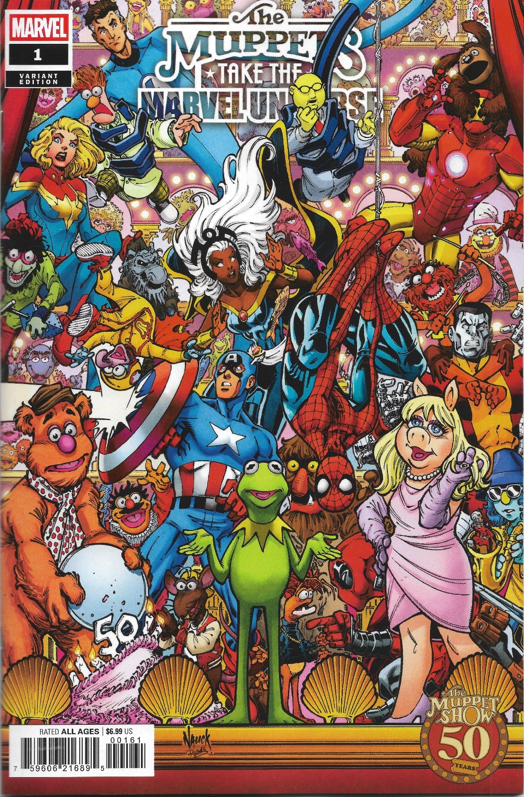 MUPPETS TAKE THE MARVEL UNIVERSE #1 TODD NAUCK MUPPET SHOW HOMAGE VARIANT (2026) MUPPETS TAKE THE MARVEL UNIVERSE #1 TODD NAUCK MUPPET SHOW HOMAGE VARIANT (2026)