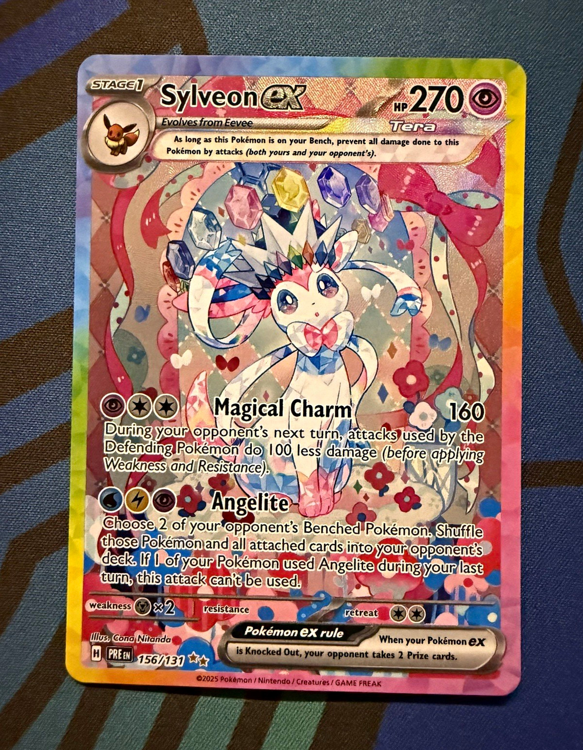 Sylveon ex SIR Full Art Holo 270 HP PRE 156/131 English Prismatic Evolution