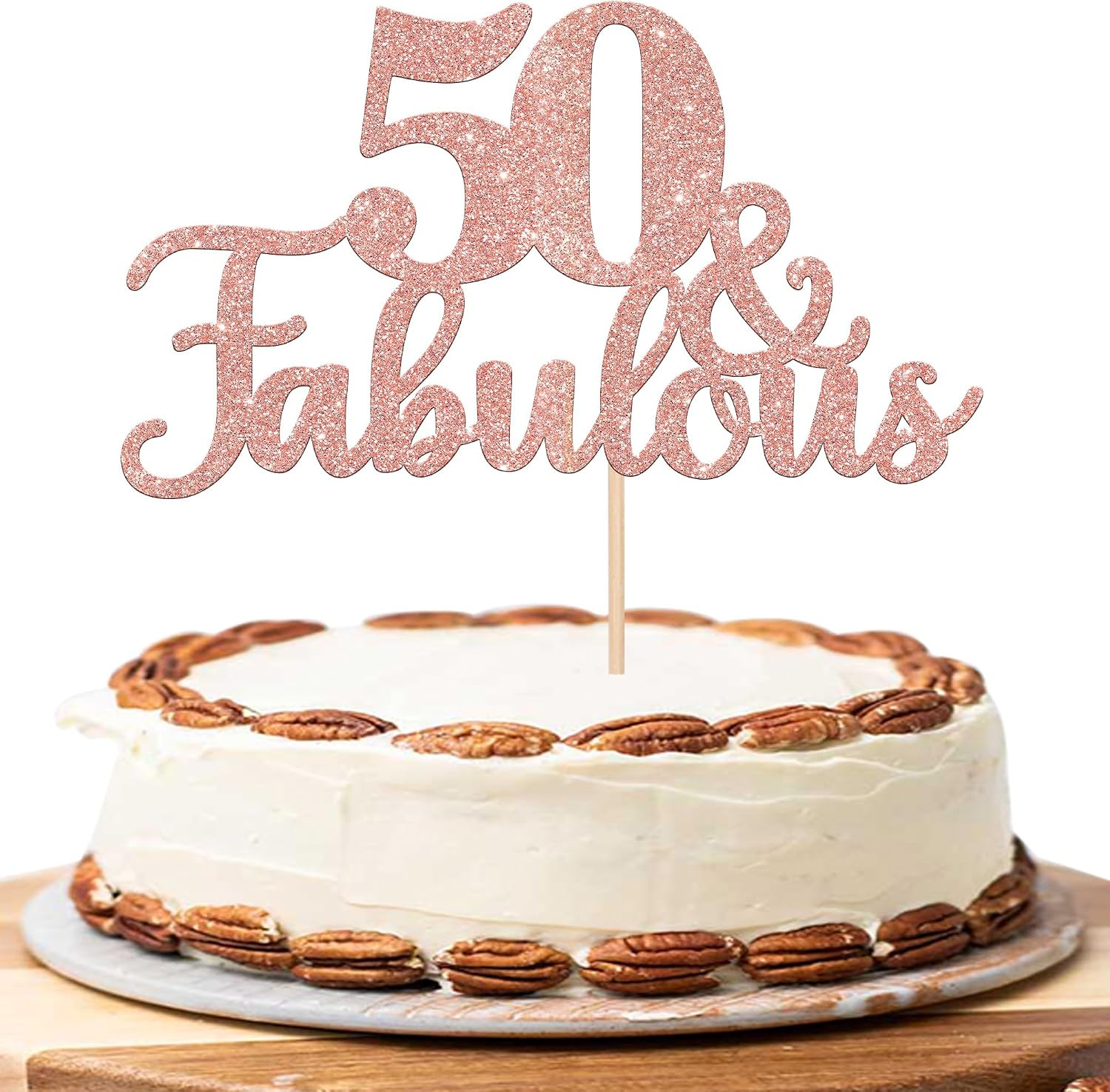 1 PCS 50 & Fabulous⭐ Cake⭐ Topper ⭐Glitter⭐ Fifty and⭐ Fabulous Cake