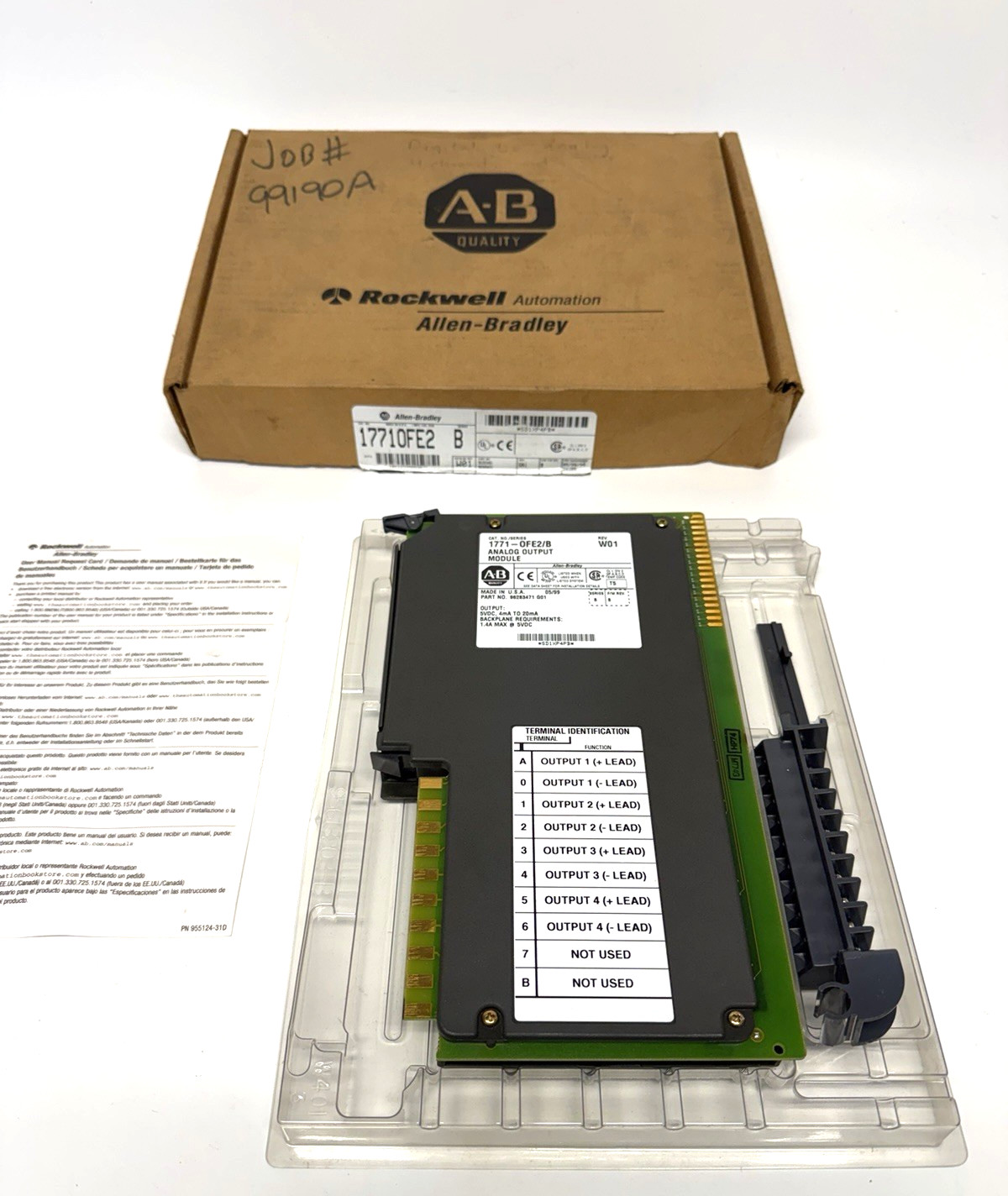 VINTAGE NOS Allen Bradley 1771-OFE2/B Analog Output Module 17710FE2 Series B VINTAGE NOS Allen Bradley 1771-OFE2/B Analog Output Module 17710FE2 Series B