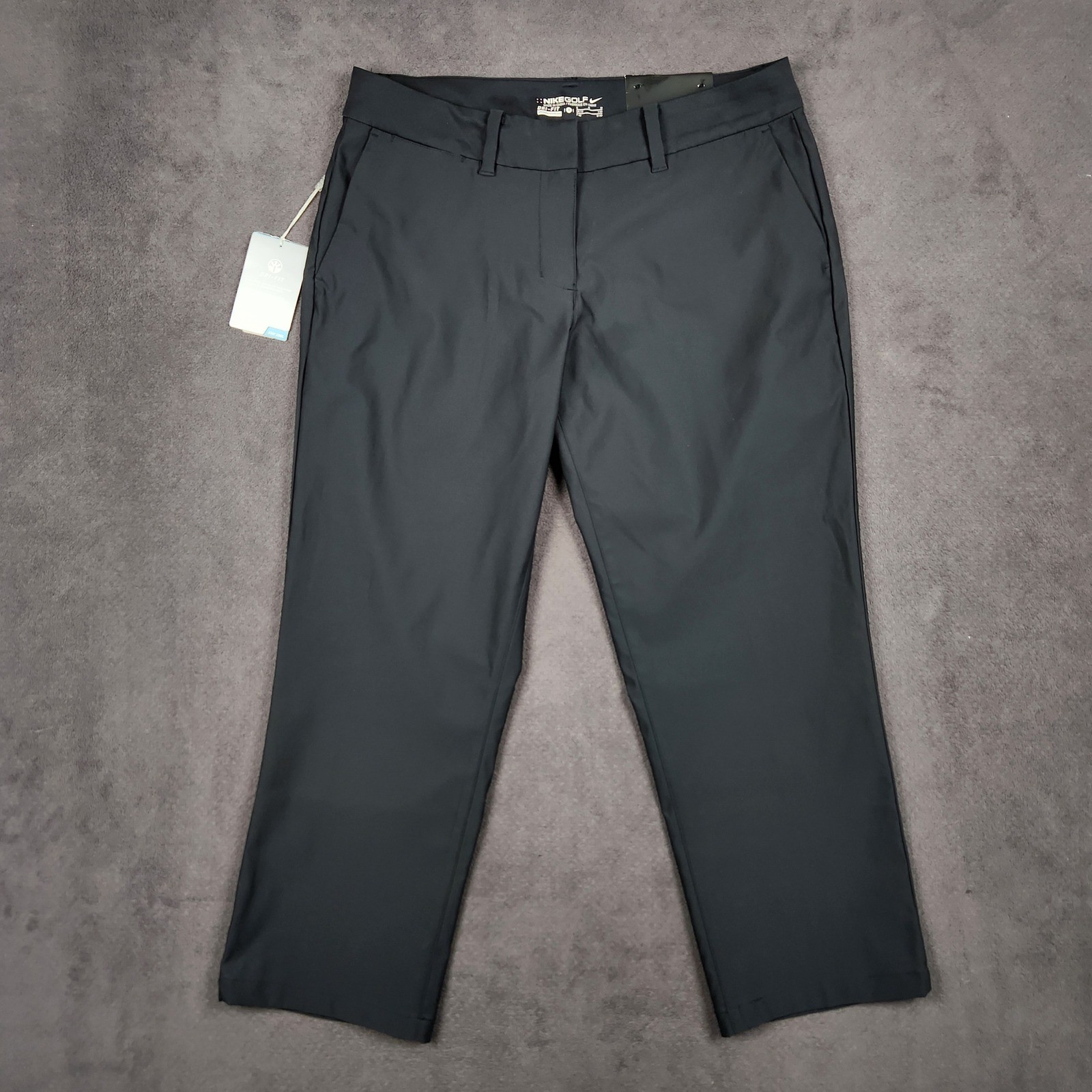 Nike Tournament Crop Golf Pant Womens 8 Black Dri-FIT Performance 725712-010 NEW