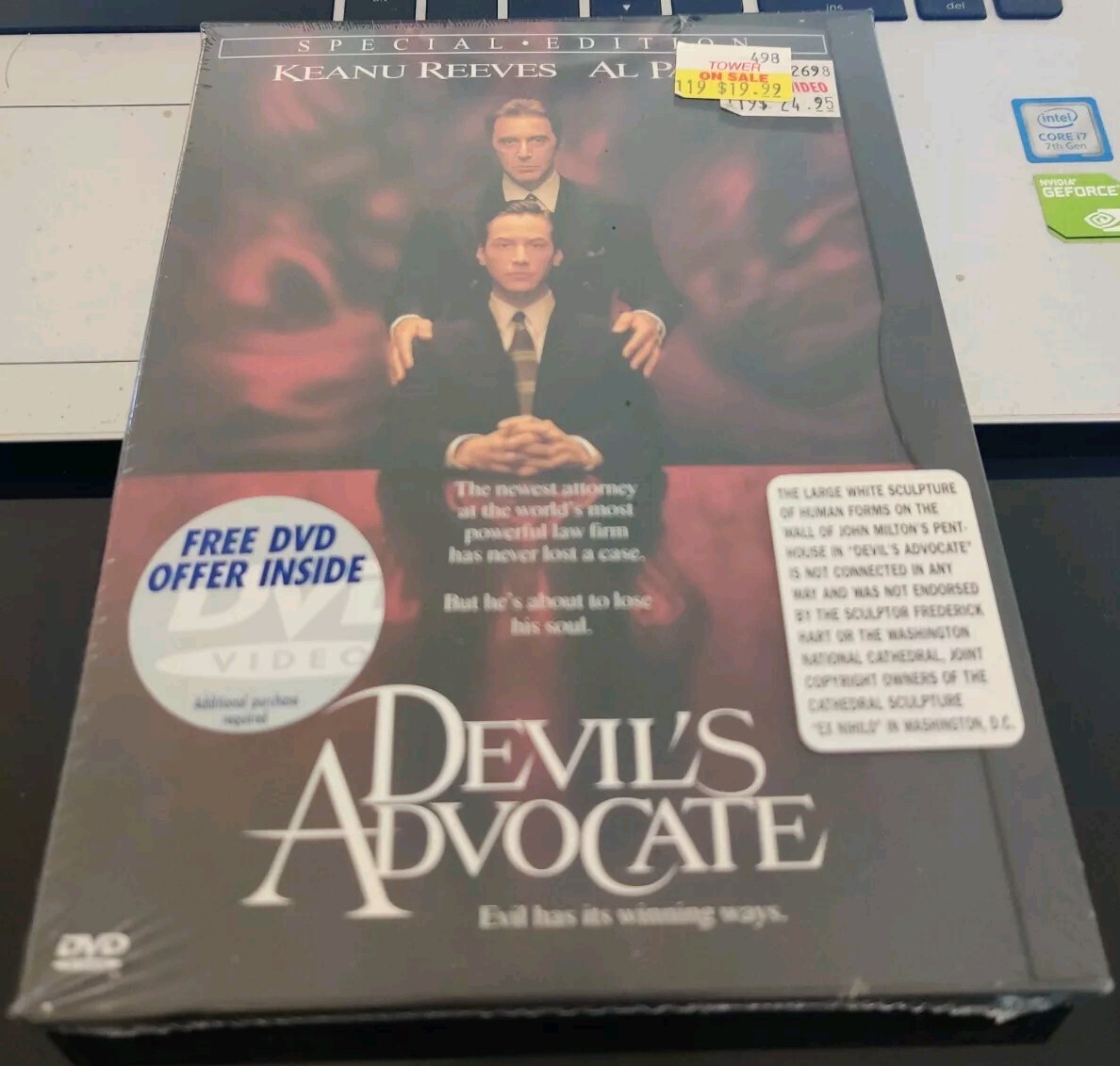 Devil\'s Advocate DVD RECALLED Version with Ex Nihilo Sculpture ULTRA RARE & OOP Devil\'s Advocate DVD RECALLED Version with Ex Nihilo Sculpture ULTRA RARE & OOP