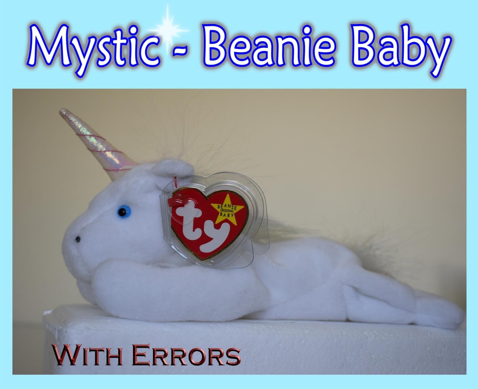 TY ORIGINAL PVC MYSTIC THE UNICORN BEANIE BABY 1993 TUSH TAG 1994 SLIP RARE MINT