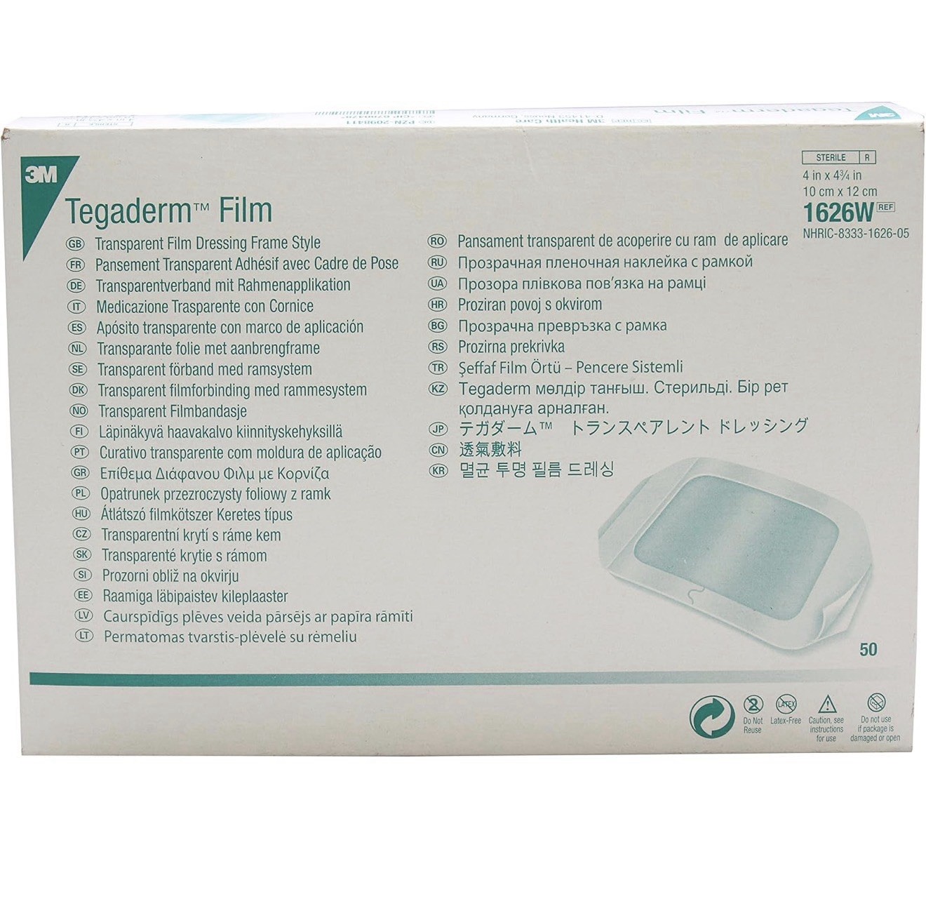 3M Tegaderm Film 1626W 4 x 4.75” Transparent Dressing EXPIRED 27 Count