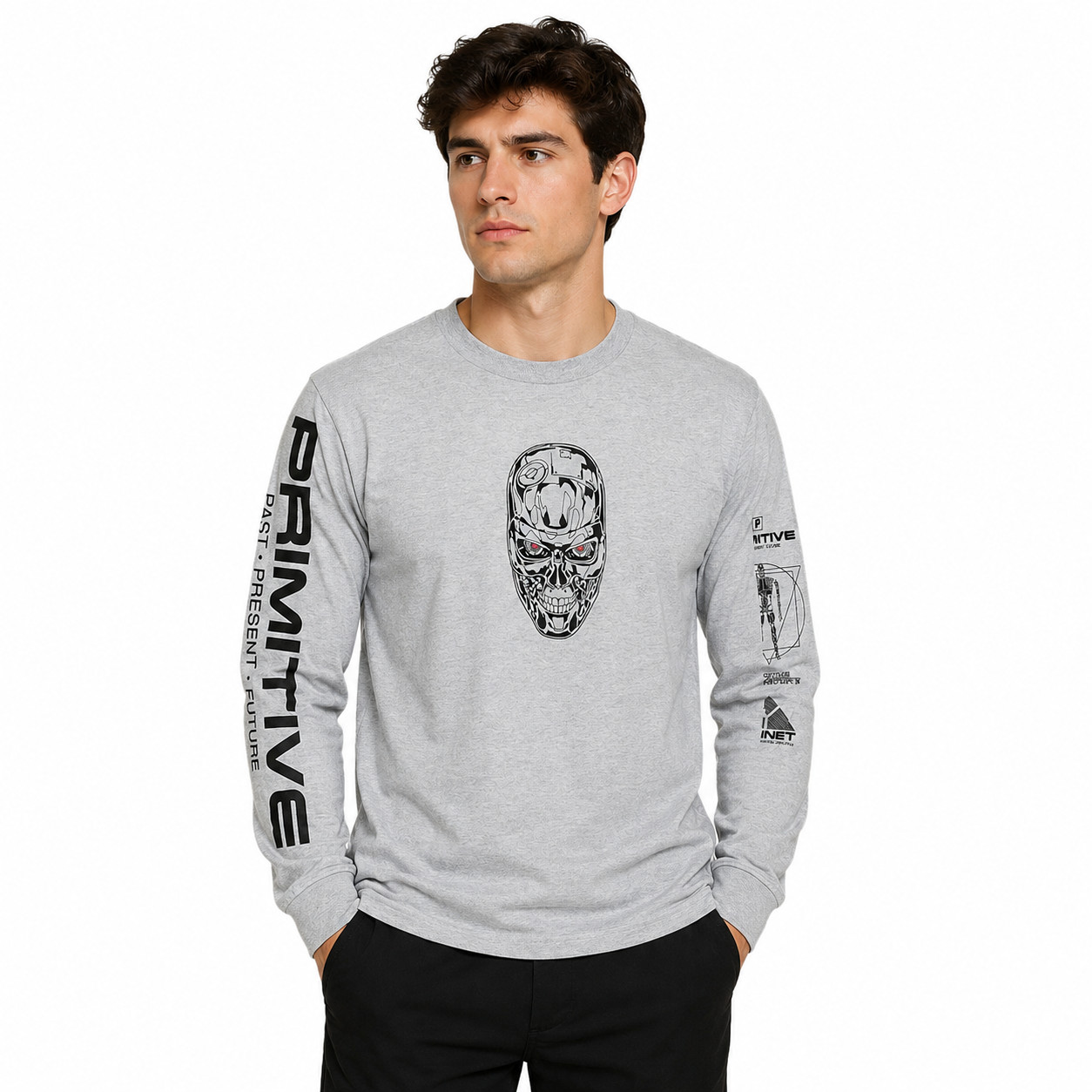 Primitive Skynet Terminator 2 Long Sleeve T-Shirt Men\'s NWT