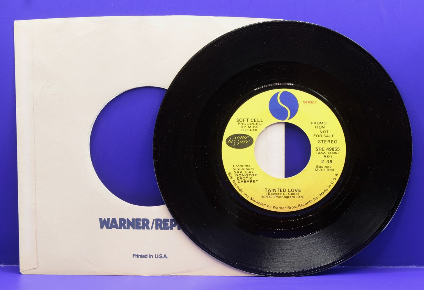 SOFT CELL Tainted Love PROMO 45 RPM SIRE 49855 NEAR MINT+ SOFT CELL Tainted Love PROMO 45 RPM SIRE 49855 NEAR MINT+