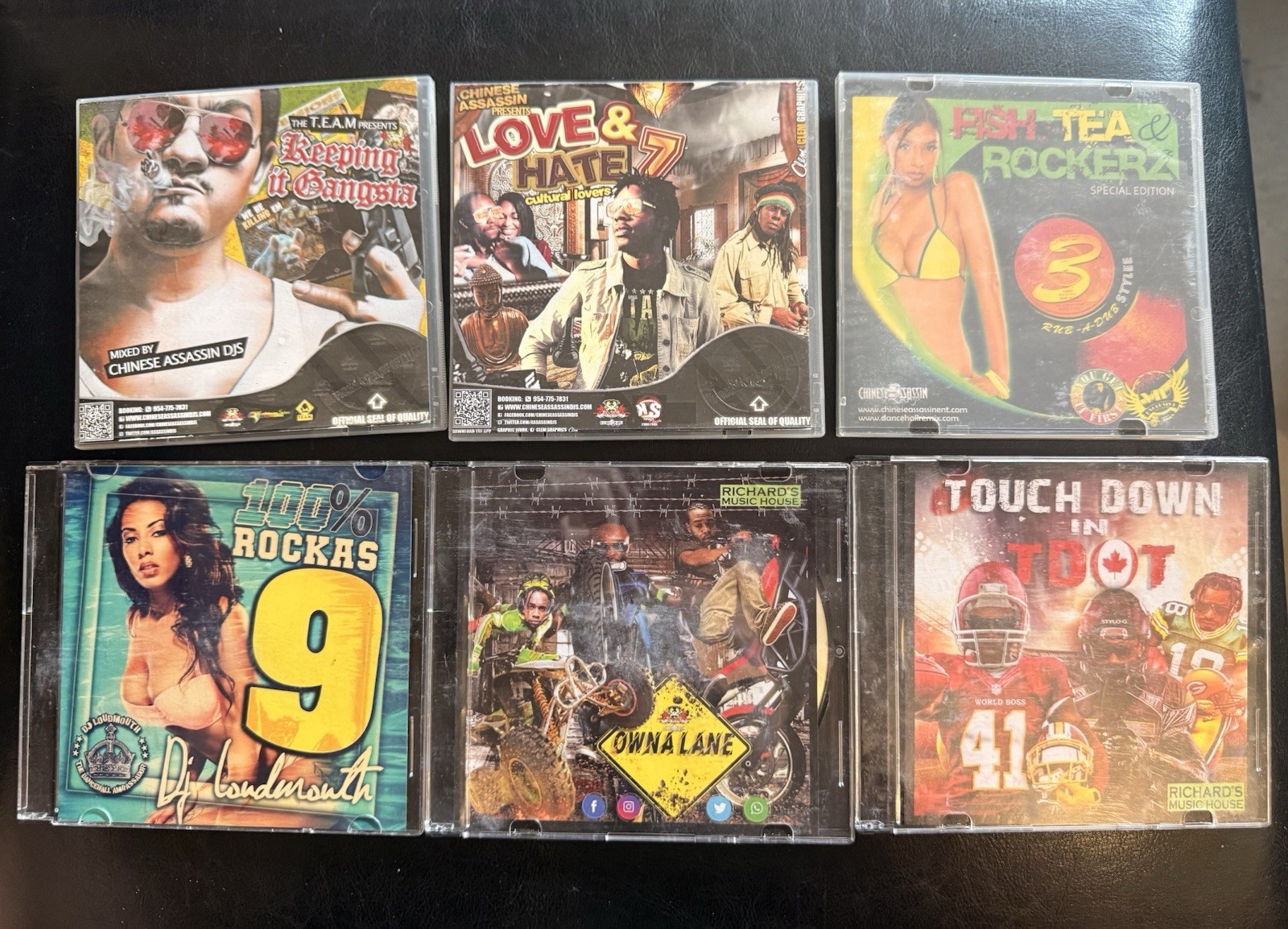 6 CD Lot Chinese Assassin Reggae Dancehall Mixtapes Fish Tea Rockerz Rare