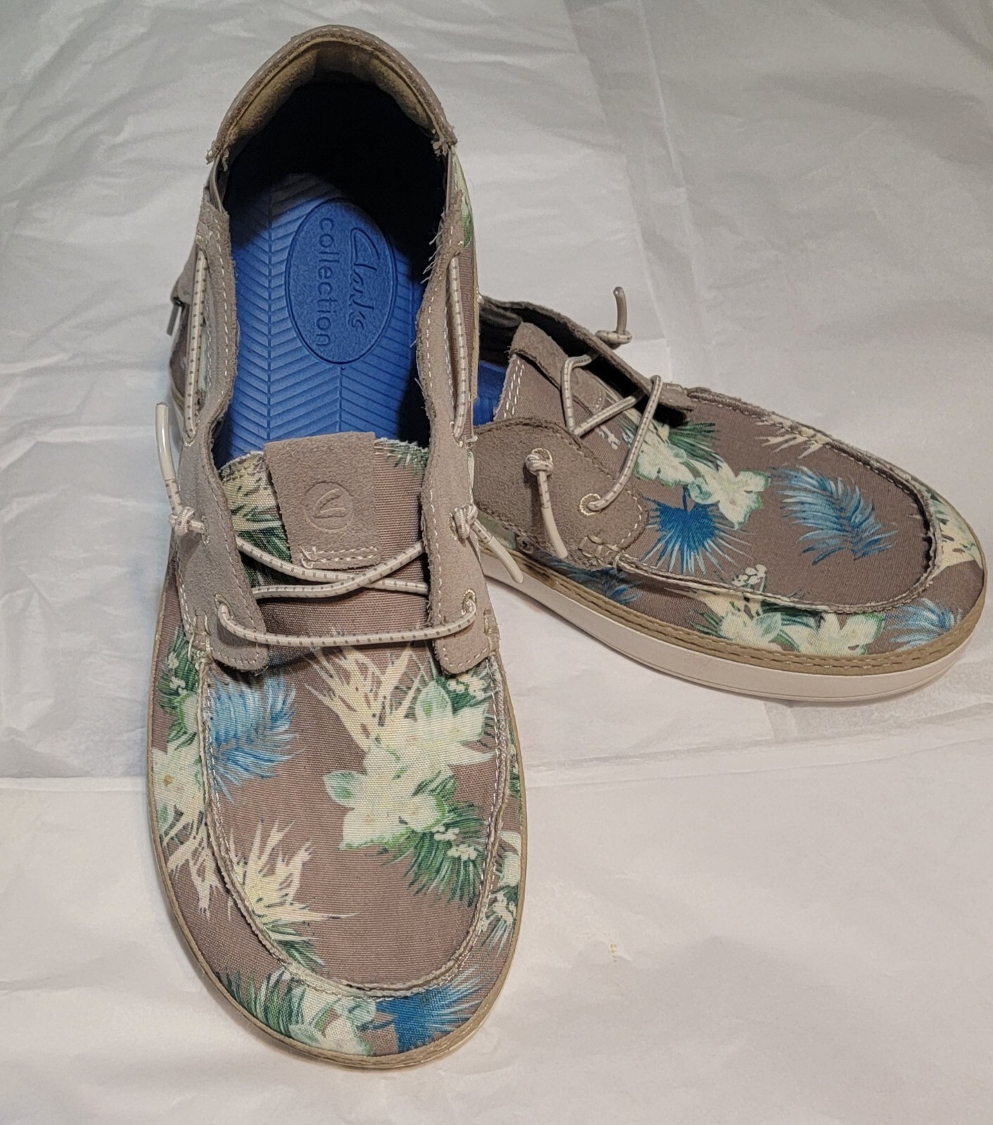 Clarks Mens Higley Tie Sand Floral Slip On Shoe Size 10M Clarks Mens Higley Tie Sand Floral Slip On Shoe Size 10M