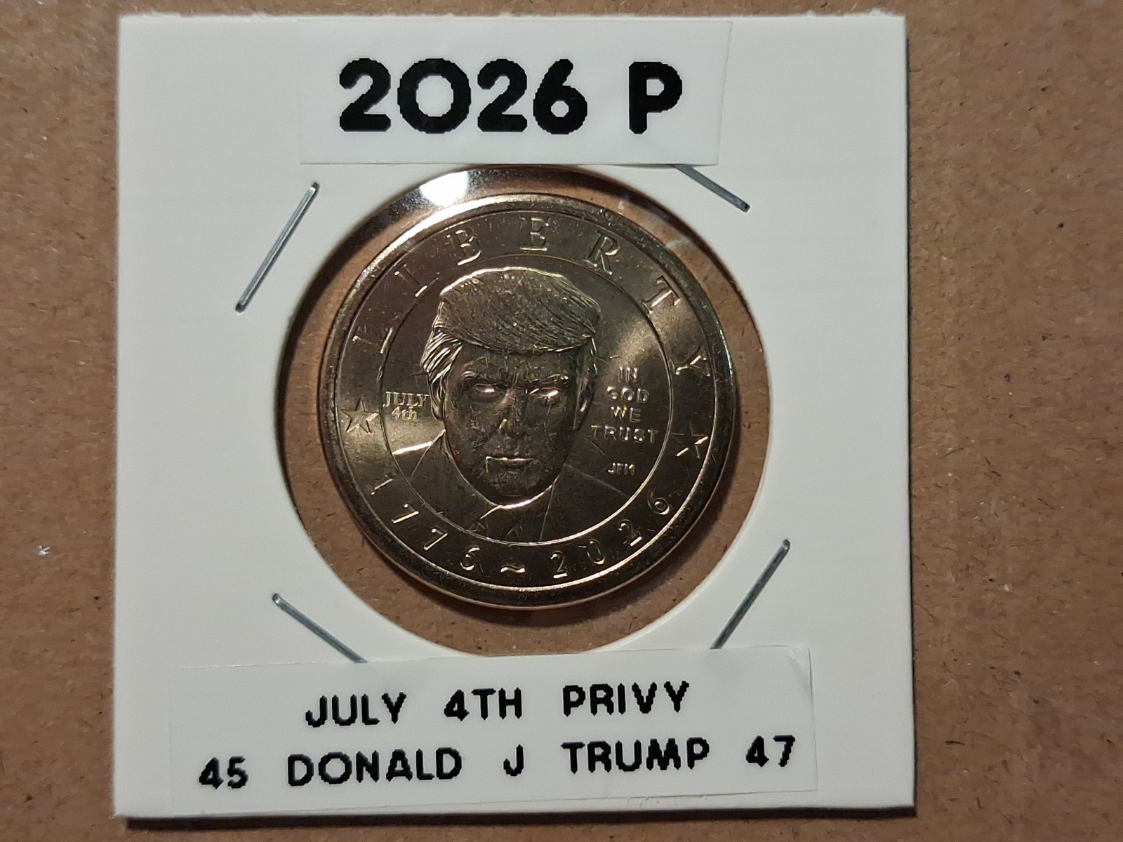 3 COIN SET OF  JULY 4th PRIVY COIN AND 2 IN 2X2 CUSTOM LABELED HOLDERS 2O26 P