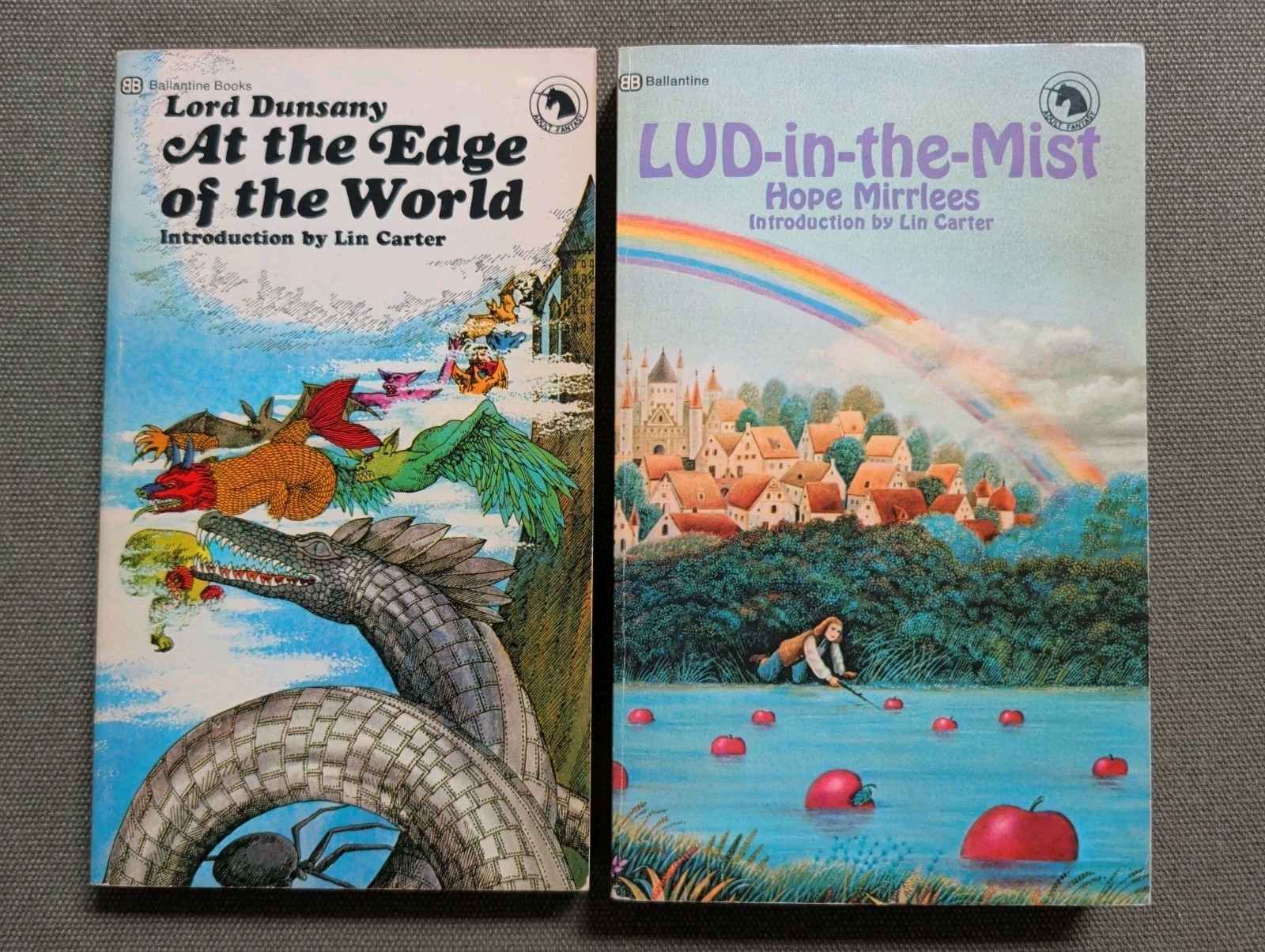 Vintage Fantasy Book Lot Of 2: Lord Dunsany Hope Mirrlees Lin Carter Ballantine