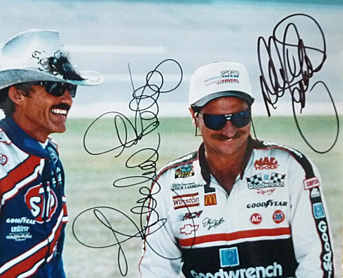 RICHARD PETTY DALE EARNHARDT NASCAR 8.5X11 PRINTED SIGNATURE / AUTOGRAPH REPRINT