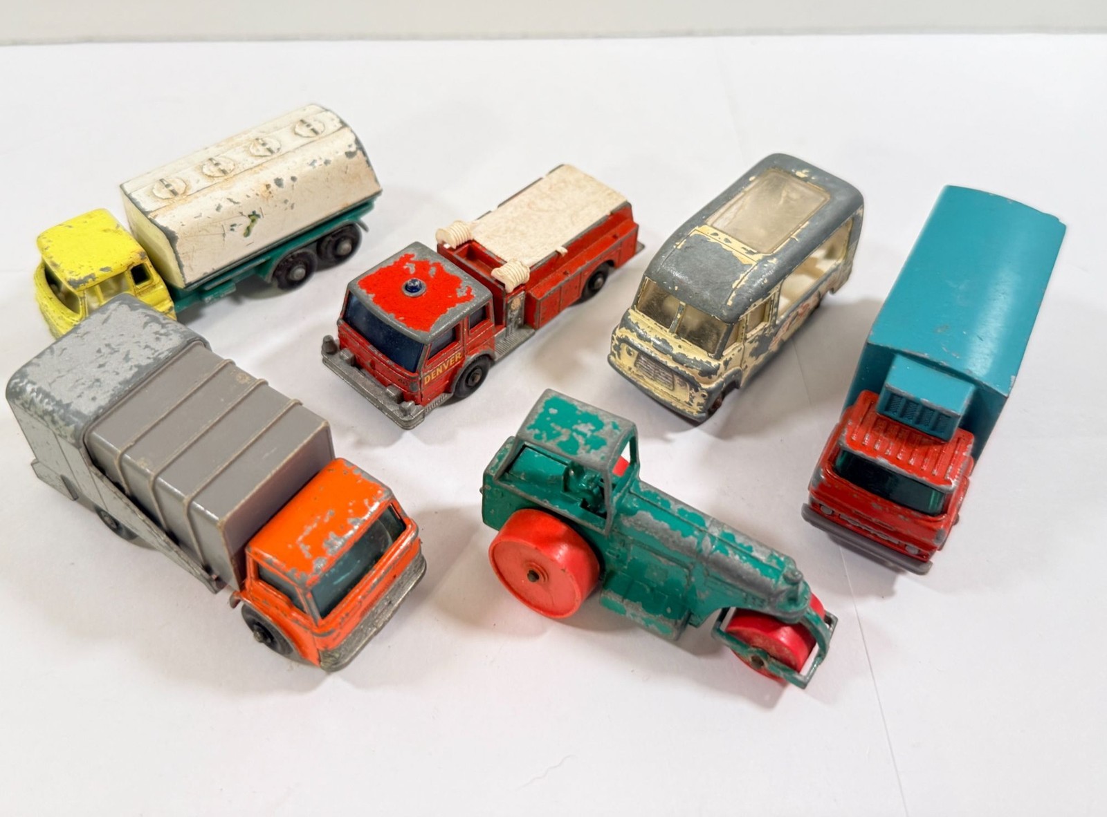Vintage Lesney Matchbox Trucks Tanker Lot of 6 READ WEAR