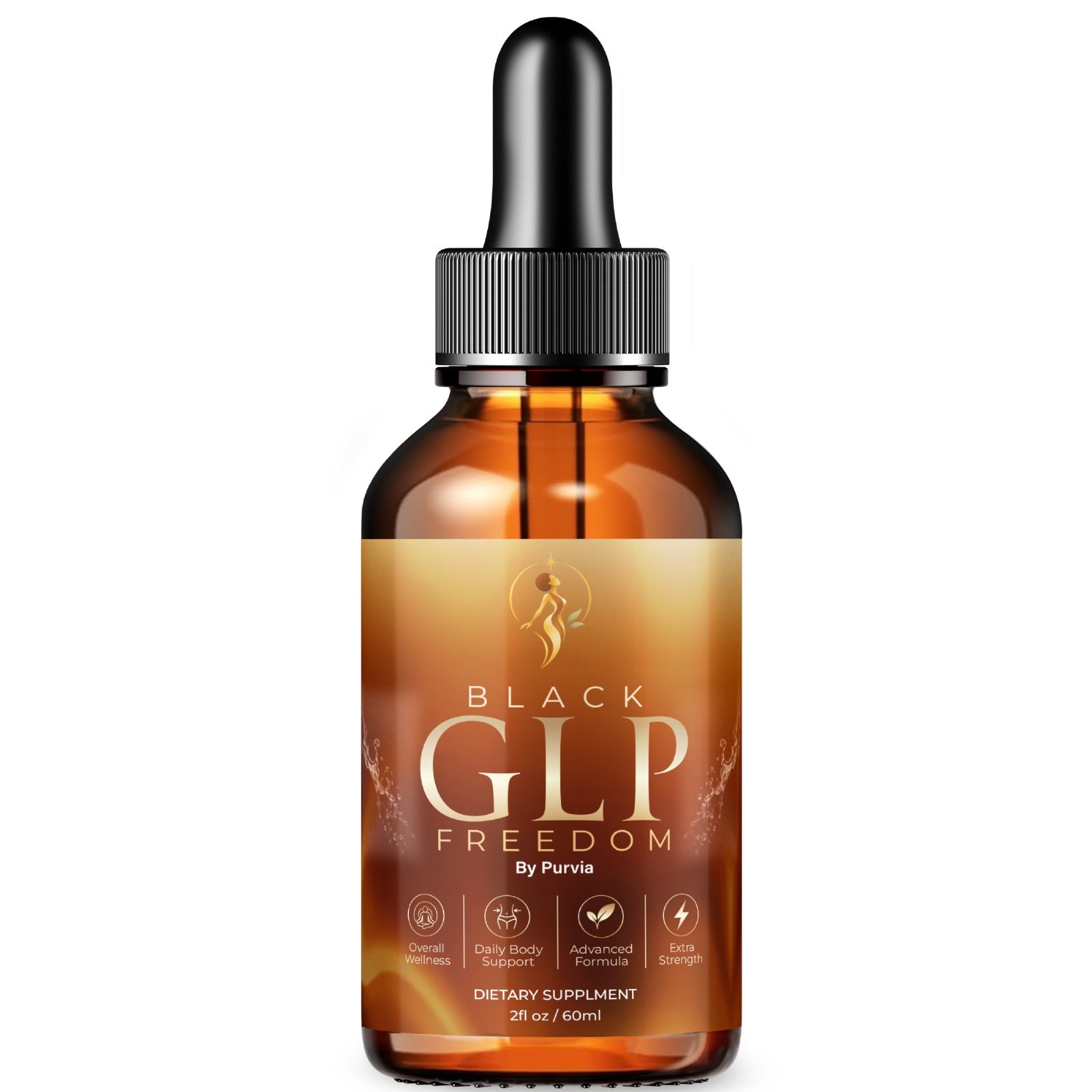 1-5x BlackGLP Freedom Drops for  Weight Loss Liquid Supplement Fat Burner (2 oz)
