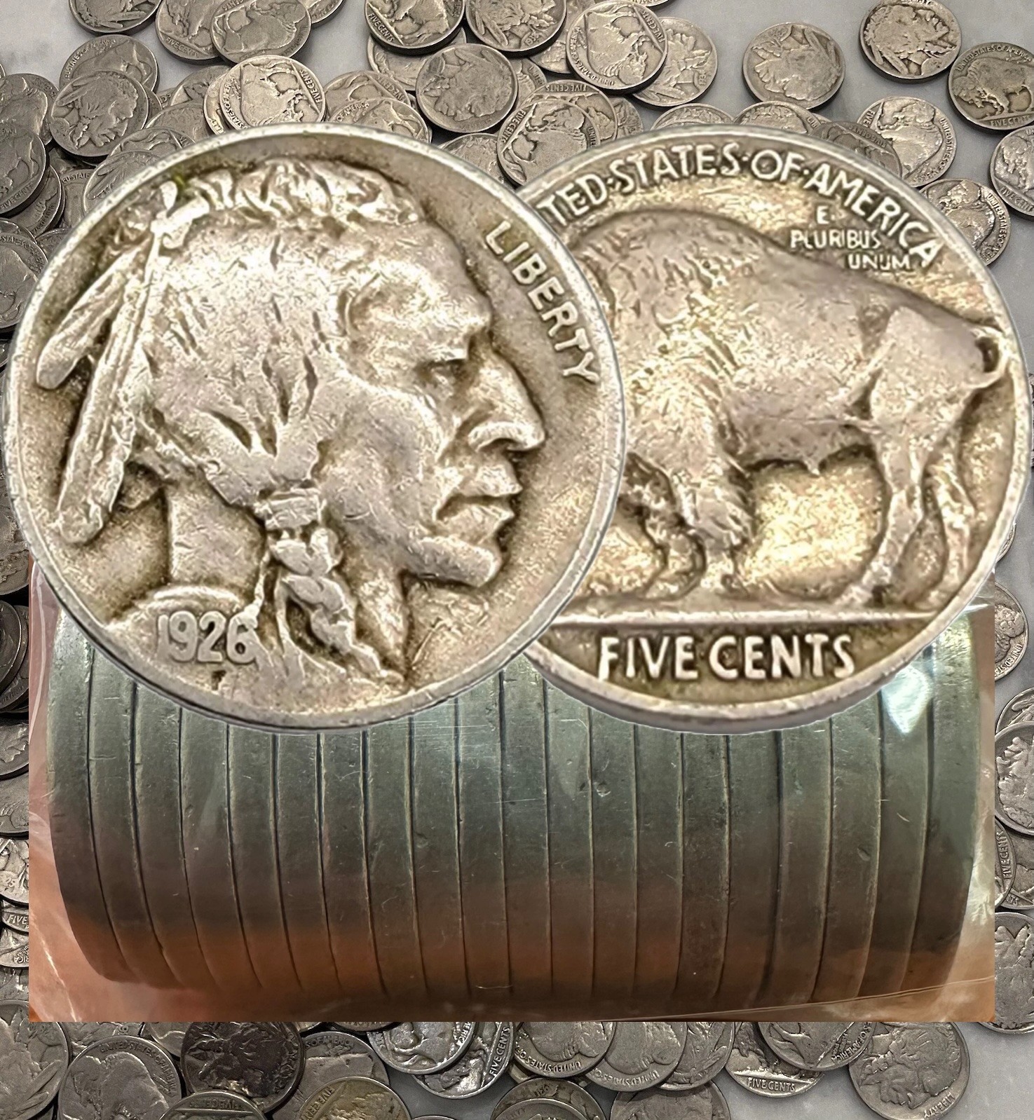 1913-1938 Buffalo Nickels 20-Coin Roll (SHARP FULL Dates) = 1913-1938 Buffalo Nickels 20-Coin Roll (SHARP FULL Dates) =