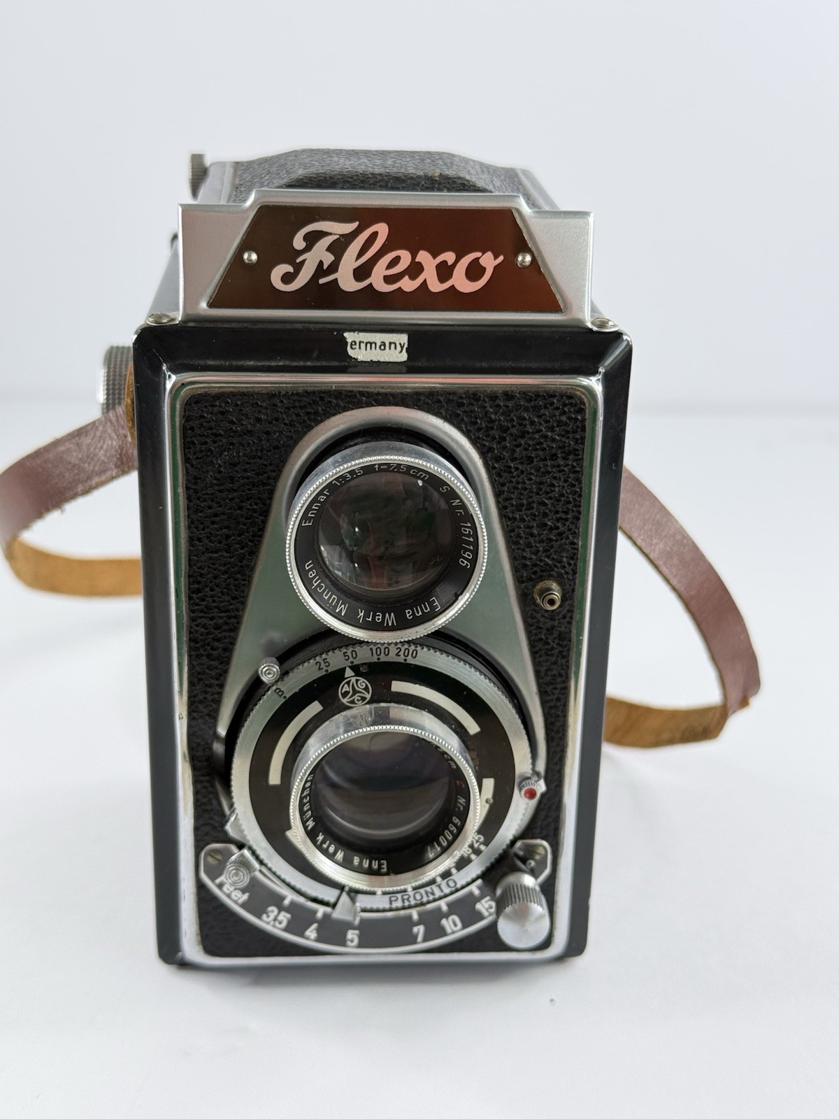 Rare Vintage Flexo TLR 120 Film Camera Ennar 75mm f/3.5 Made in Germany Tested