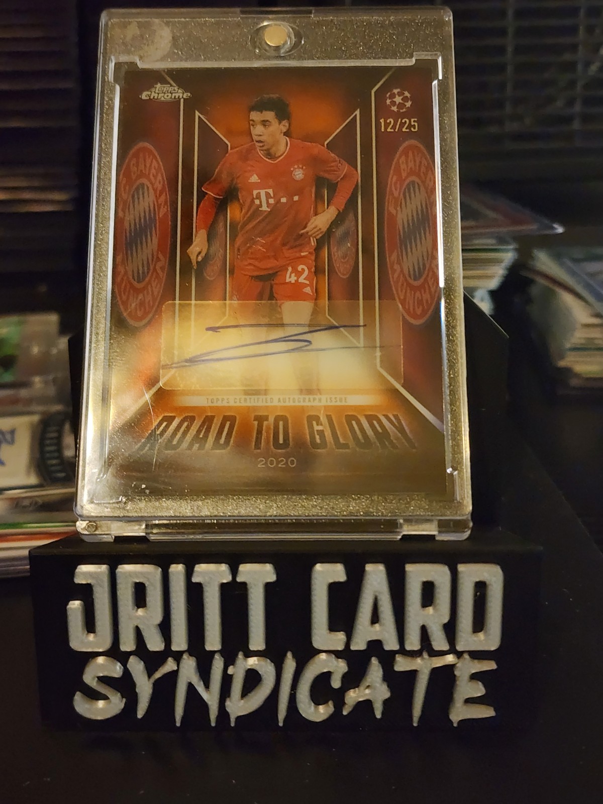 2025-26 Topps Chrome UEFA Jamal Musiala Road To Glory Orange Auto /25 RTG-MU