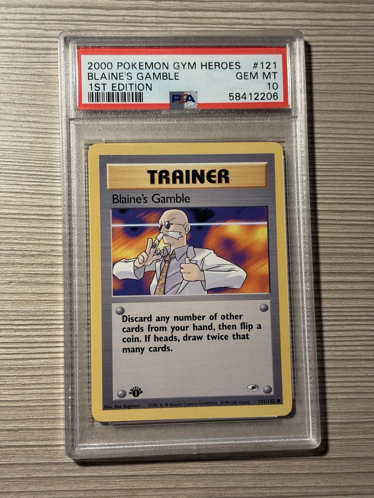 2000 Pokemon Gym Heroes 1st Edition Blaine's Gamble #121 PSA 10 GEM MINT