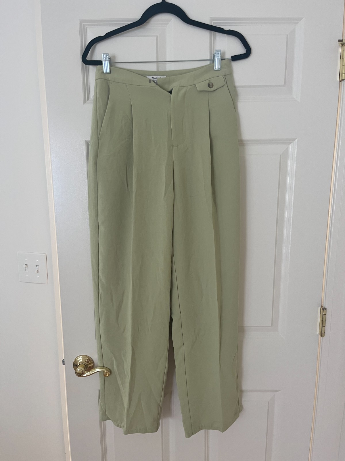 Madewell Rosedale High-Rise Straight Pant Womens 2 Sage Green Crepe