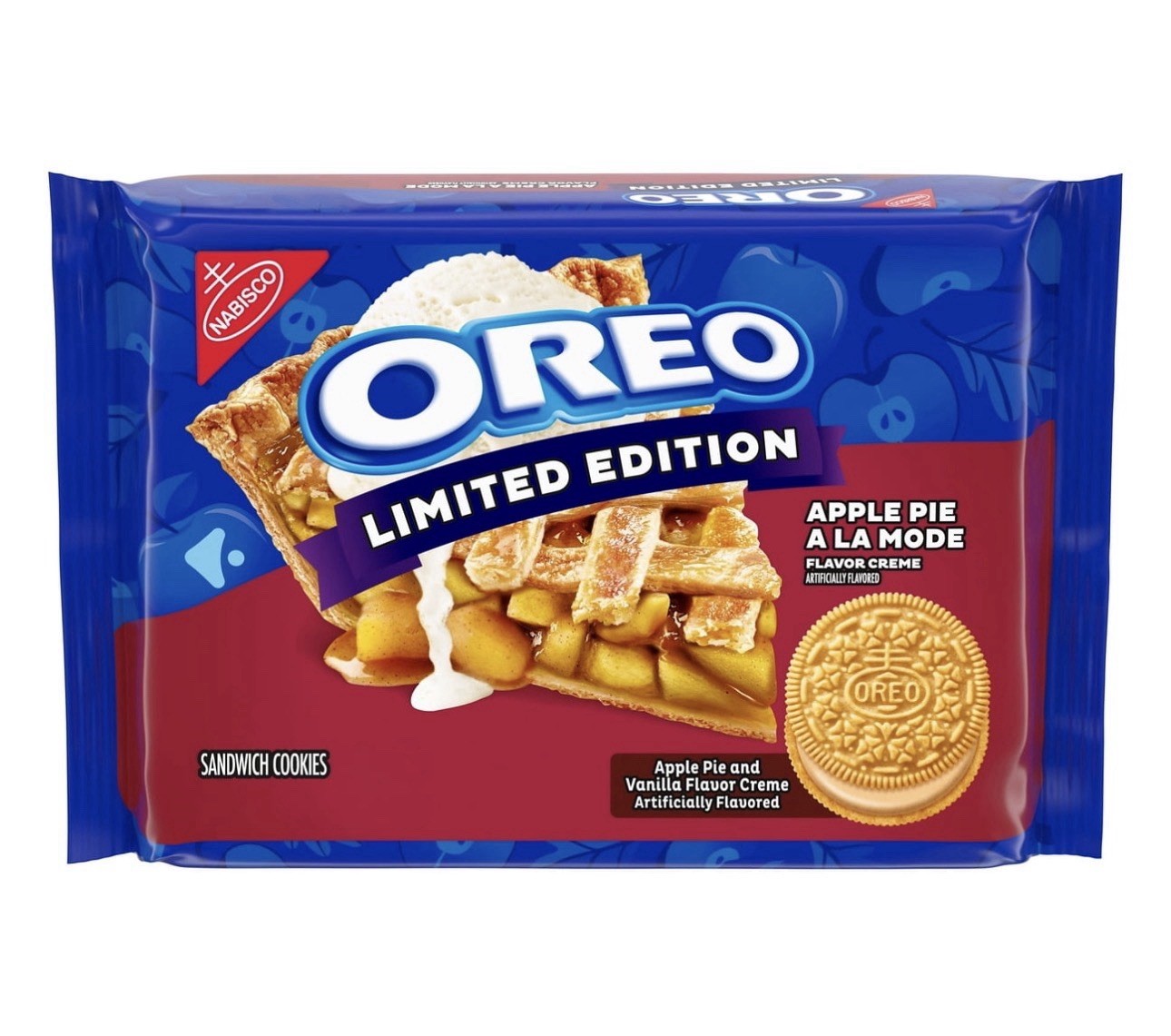 Oreo Apple Pie A La Mode Limited Edition Sandwich Cookies, Apple Pie Vanilla Oreo Apple Pie A La Mode Limited Edition Sandwich Cookies, Apple Pie Vanilla