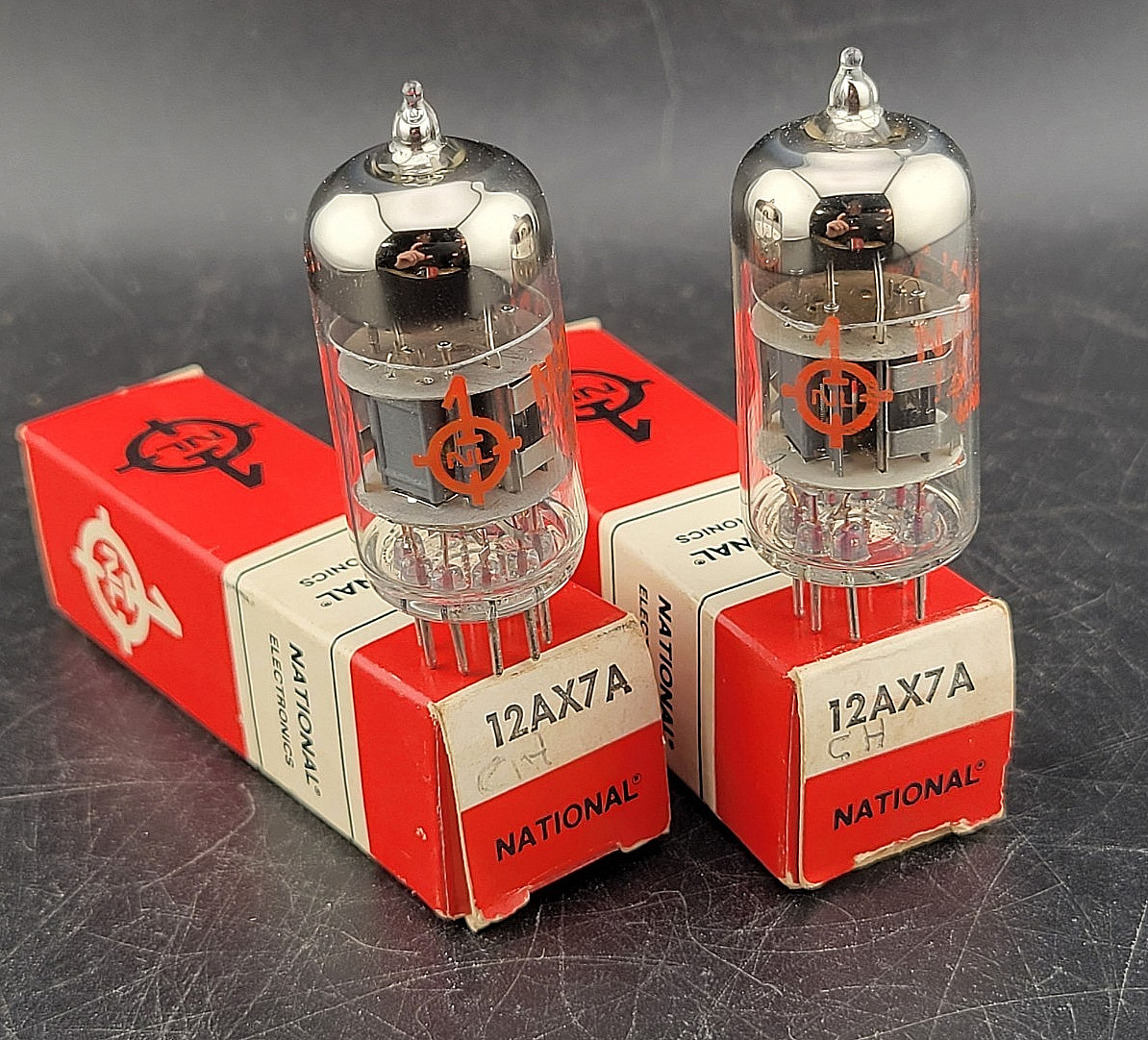 2 NOS Gm Tested Early 90\'s National Electronics Shuguang 12AX7 12AX7A 6N4 Tubes
