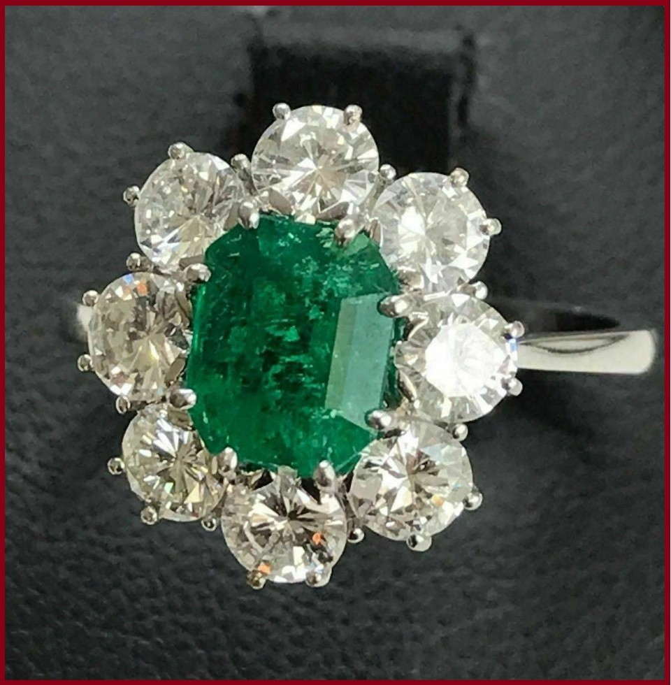 Vintage Styel 2.48CT Emerald Cut Real Green Emerald Wedding Ring 14K Gold Finish Vintage Styel 2.48CT Emerald Cut Real Green Emerald Wedding Ring 14K Gold Finish
