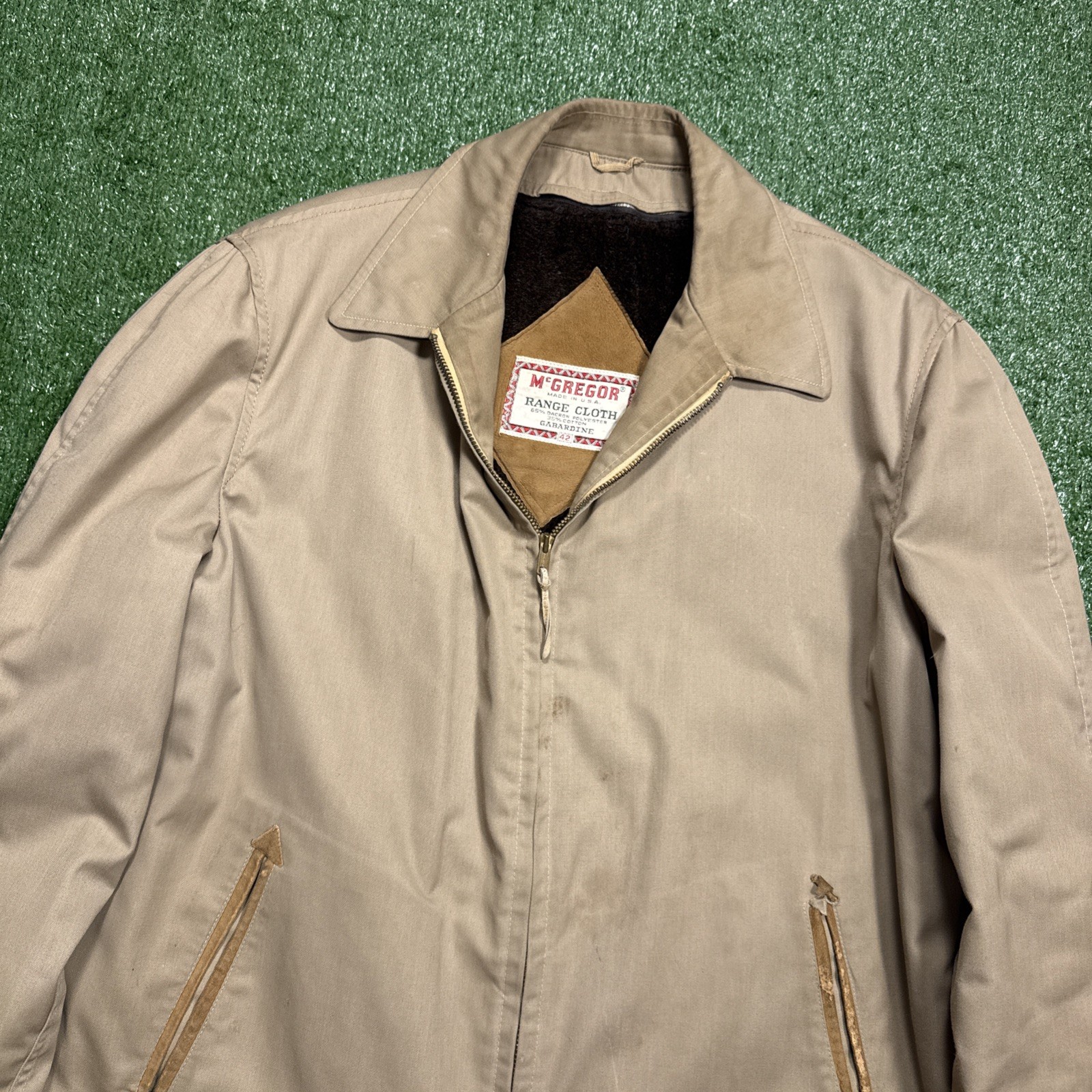 Vintage 50s 60s McGREGOR Sherpa Lined Gabardine Jacket 42