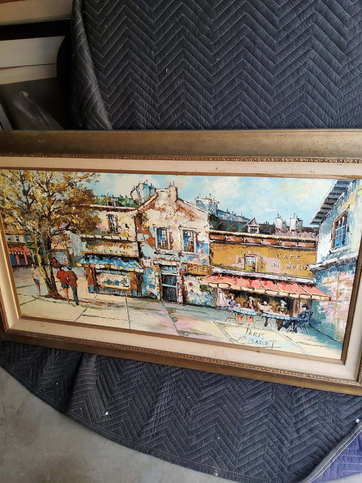 Louis Basset Oil On Canvas Painting Paris Louis Basset Oil On Canvas Painting Paris