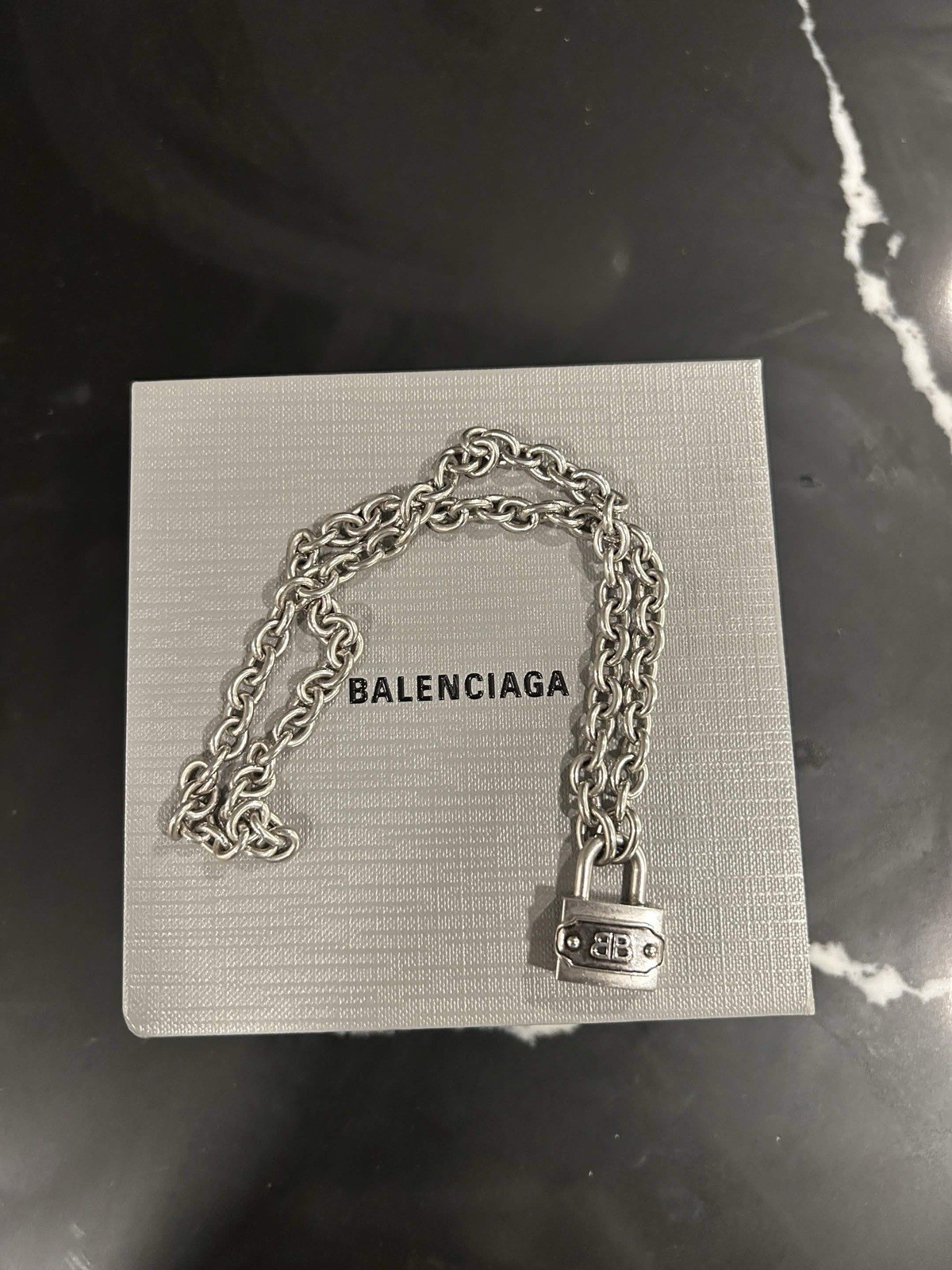Balenciaga Lock BB Logo Necklace Balenciaga Lock BB Logo Necklace