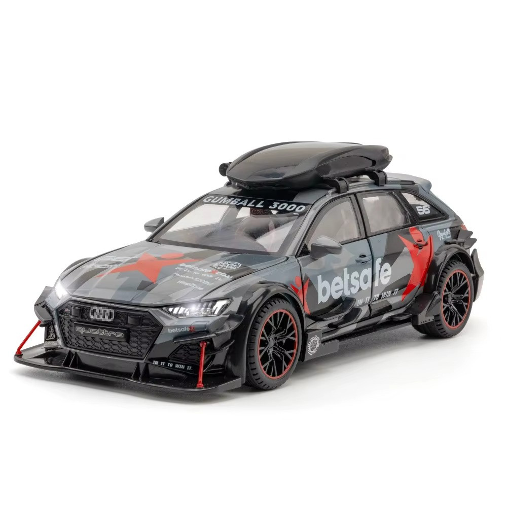 1:24 Audi RS6 Quattro Racing Car Diecast Alloy Model Car Toy Car Collection
