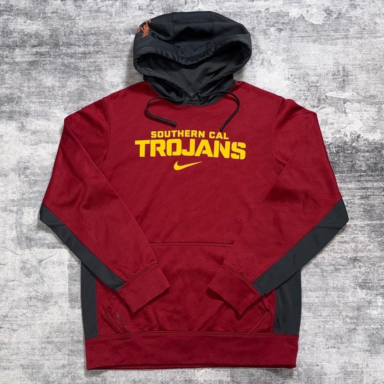 Nike USC Trojans Therma-Fit Hoodie Size S Red Gray Yellow