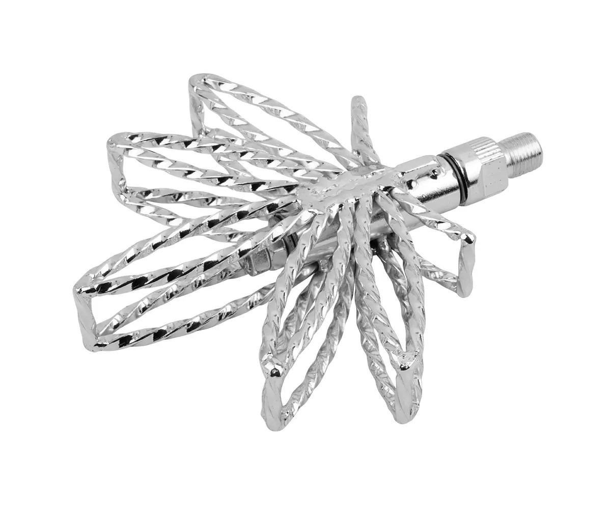 Custom Bicycle Pedals CHROME LEAF Square Twisted 1/2