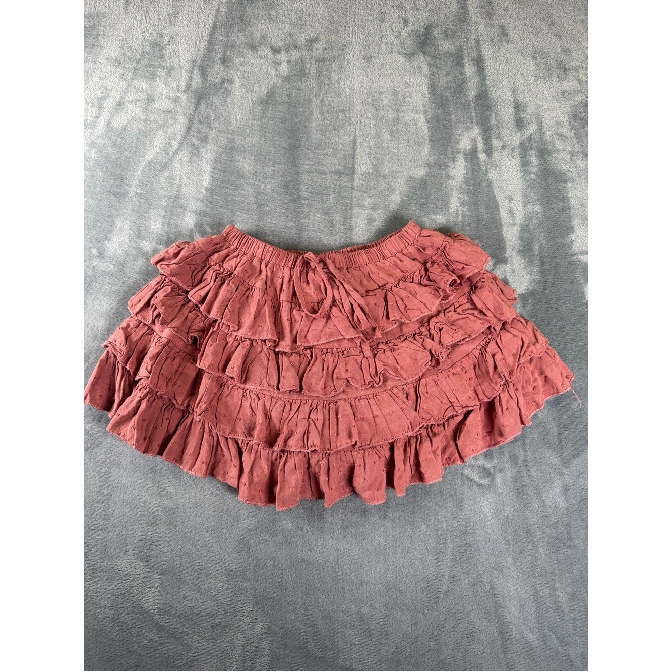 Altar\'d State Dusty Rose Tiered Ruffle Mini Skirt XS