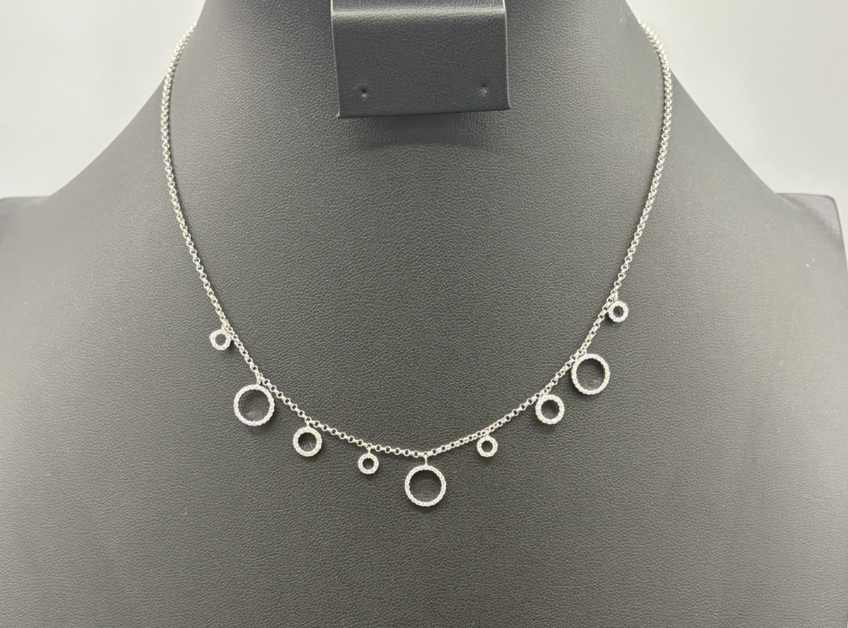 18K WG Diamond Circle Station  – 0.40 CTW GH-VS – 5.65g – 16\