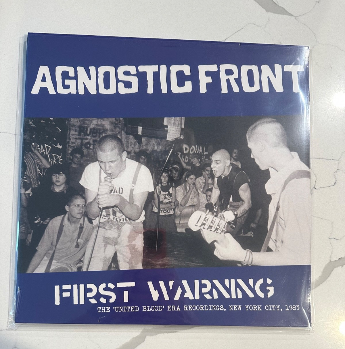 Agnostic Front First Warning United Blood Era Recordings NYC 1983 Blue Vinyl NEW