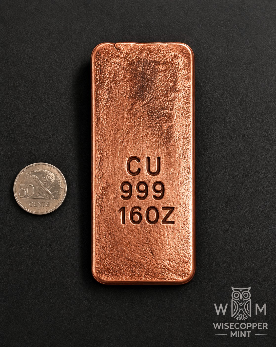  Premium Quality Copper Bars Hand Poured Ingot 1 Lb 16+ ounces Stamped 1 Pound