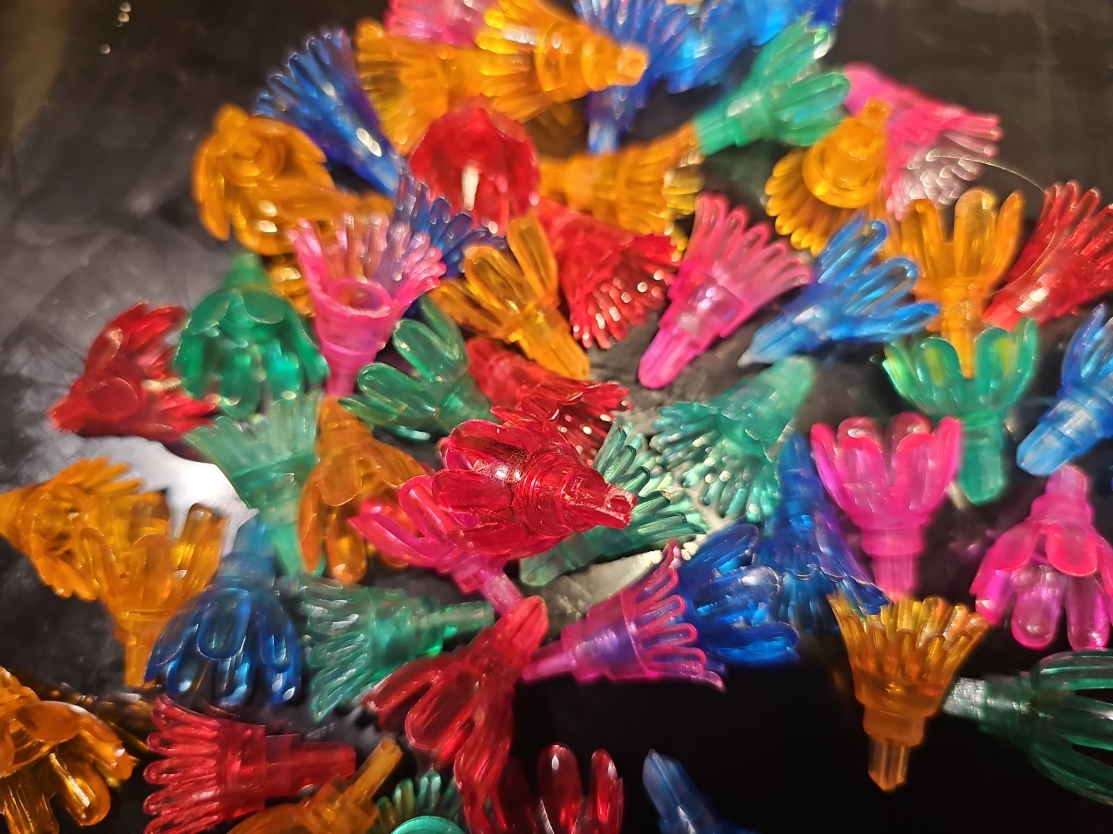 55+ VTG Christmas Multi Colored Flower String Light Reflector Covers Lot Daisy 55+ VTG Christmas Multi Colored Flower String Light Reflector Covers Lot Daisy