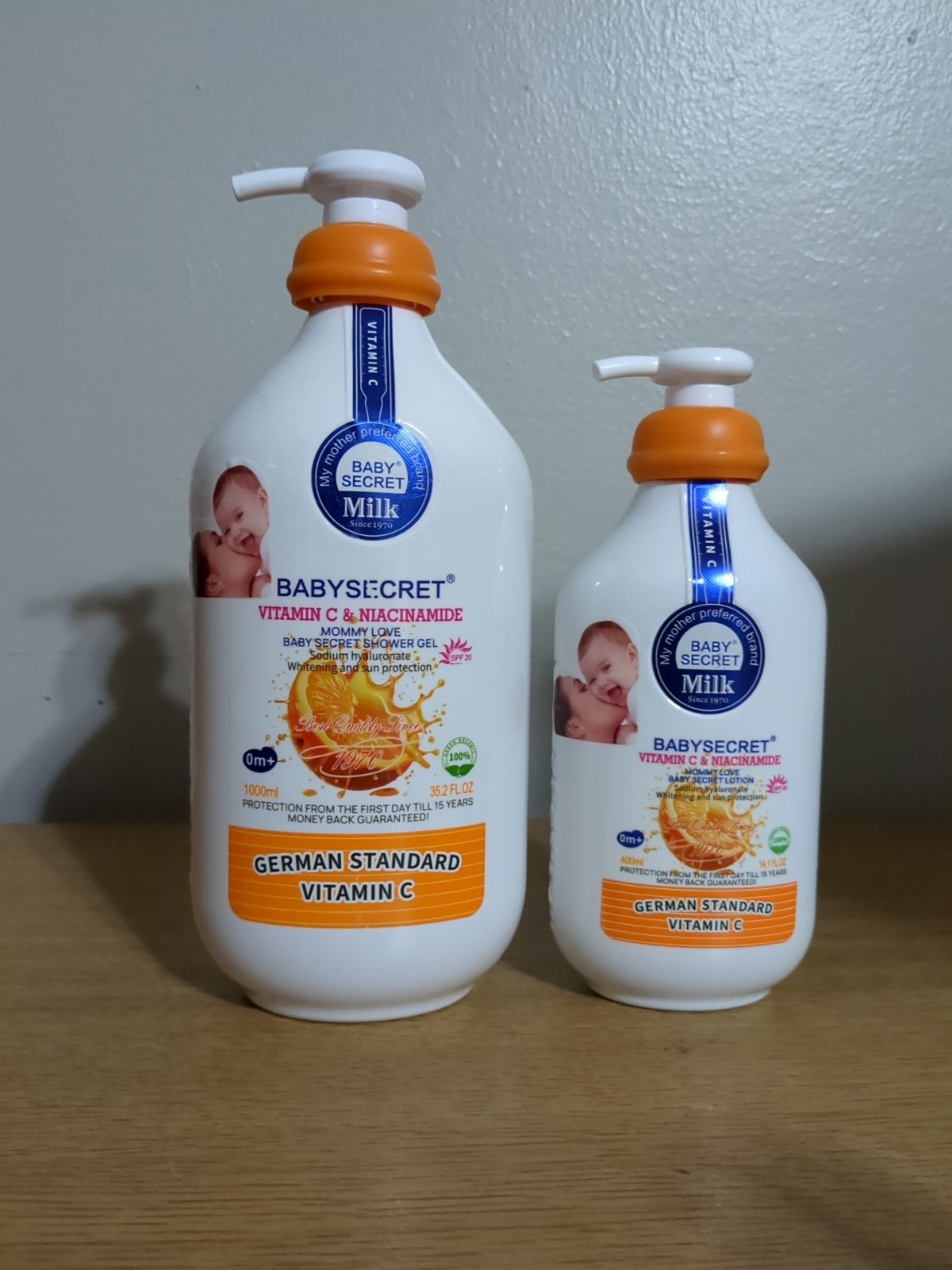 Baby Secret Vitamin C & Niacinamide Lotion, Shower Gel- From Day Old Spf 20