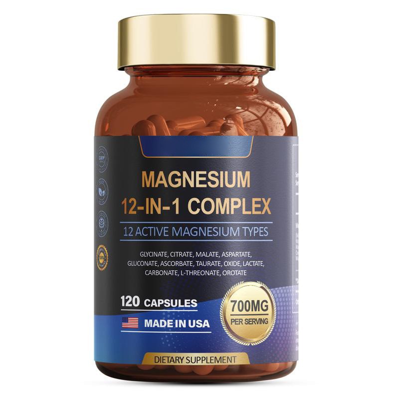 NEW!1-3 PACK Magnesium Complex 700mg 12 in 1 Magnesium Supplement - 120 counts-+ NEW!1-3 PACK Magnesium Complex 700mg 12 in 1 Magnesium Supplement - 120 counts-+
