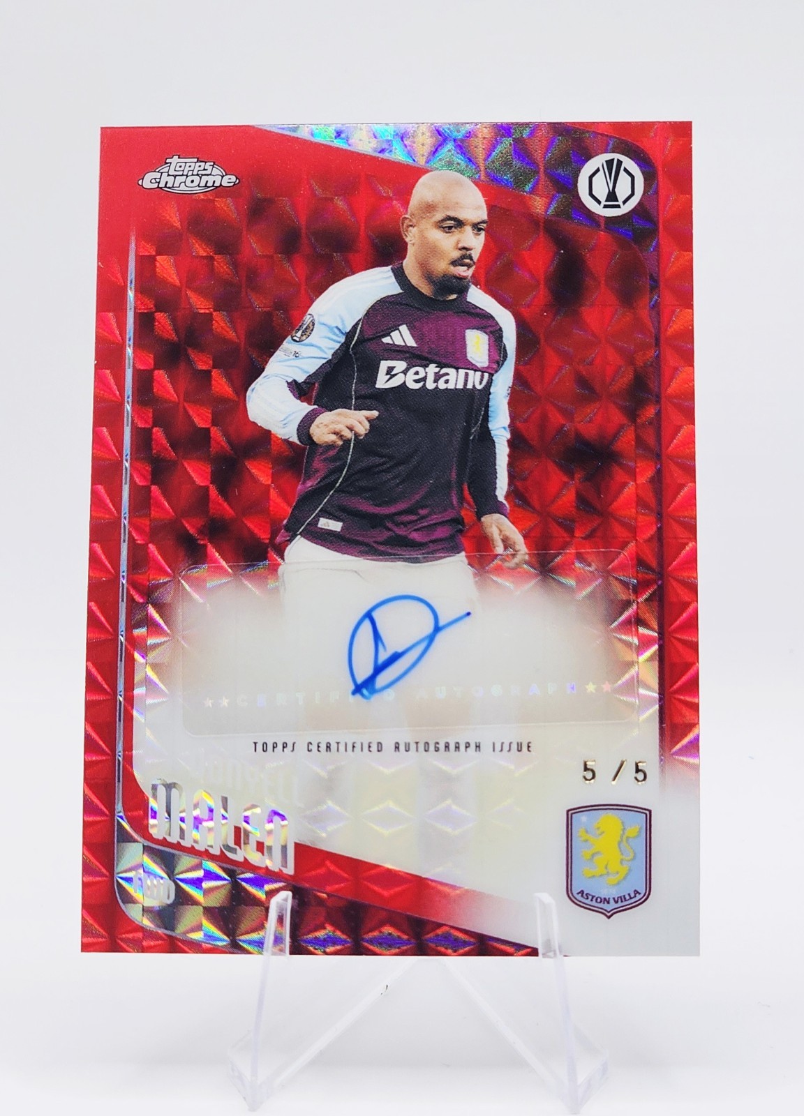 🚨2025-26 Topps Chrome Donyell Malen Red Geo Auto 5/5 BOOKEND AS ROMA 📈🚨 
