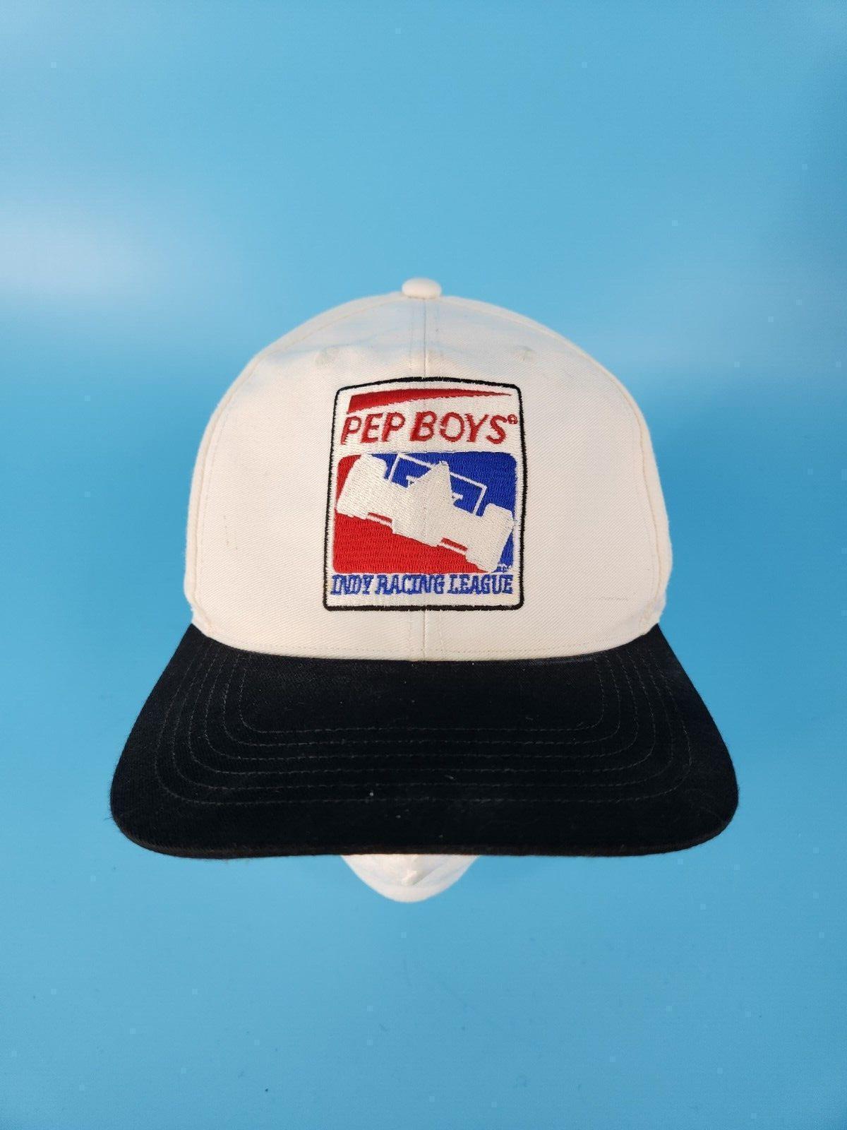 Vintage pep boys indy racing league snapback Hat Cap White Vintage pep boys indy racing league snapback Hat Cap White
