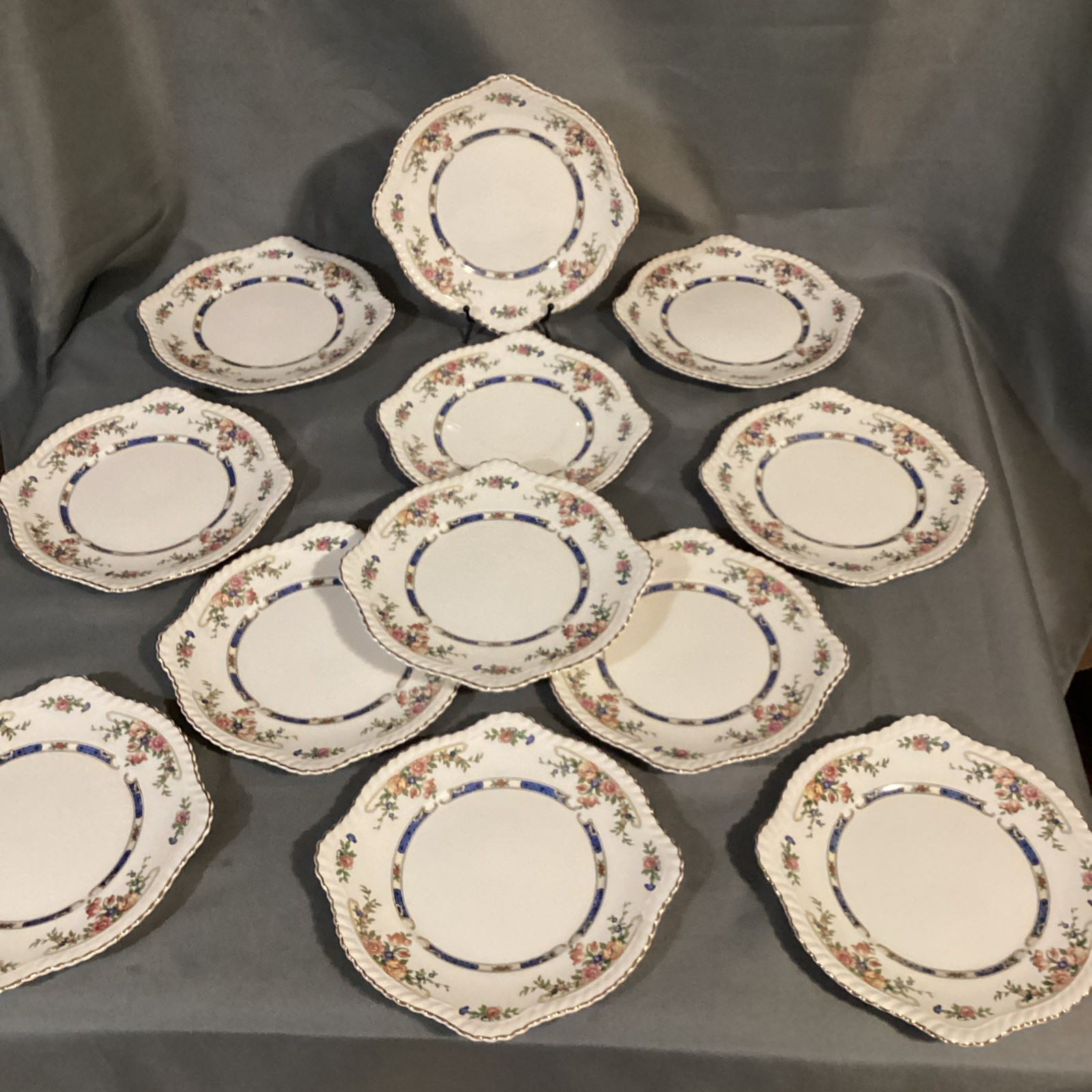 Johnson Bros. England Eastbourne (Old English) Square Salad Plate c1949 Rare 12 Johnson Bros. England Eastbourne (Old English) Square Salad Plate c1949 Rare 12