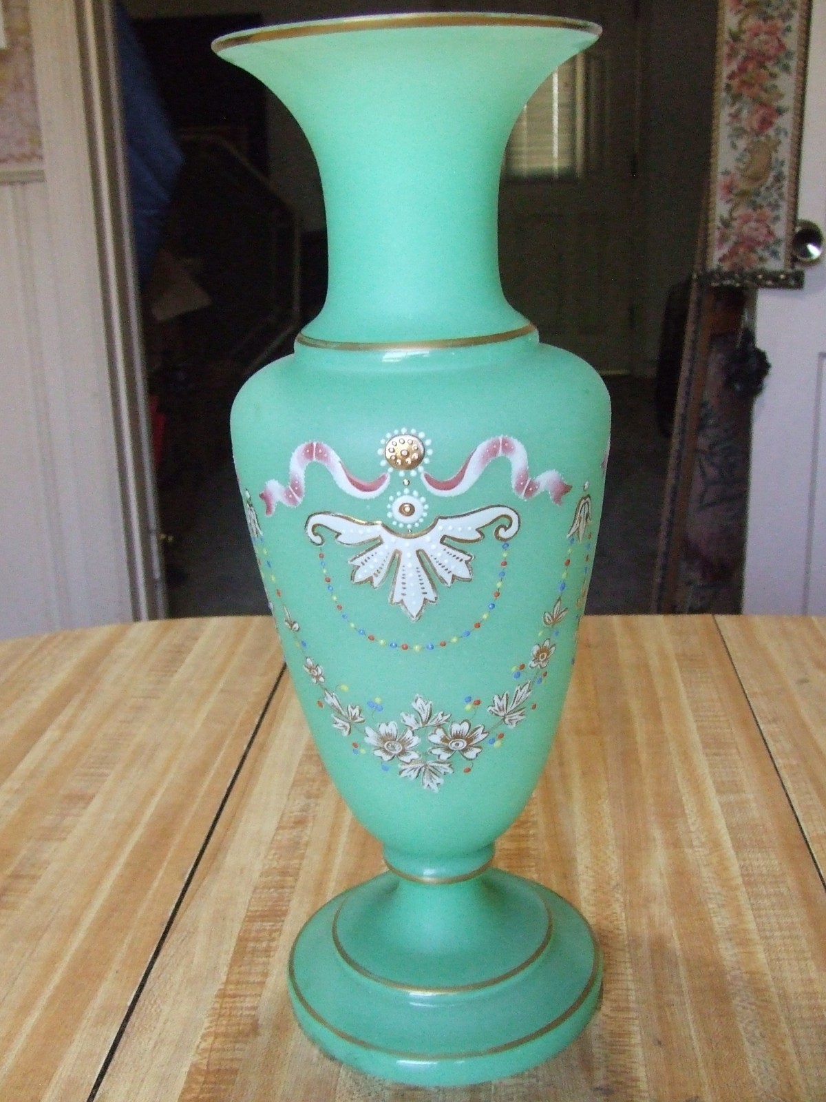 Elegant Antique, Opaque, Opaline French Glass Vase Elegant Antique, Opaque, Opaline French Glass Vase