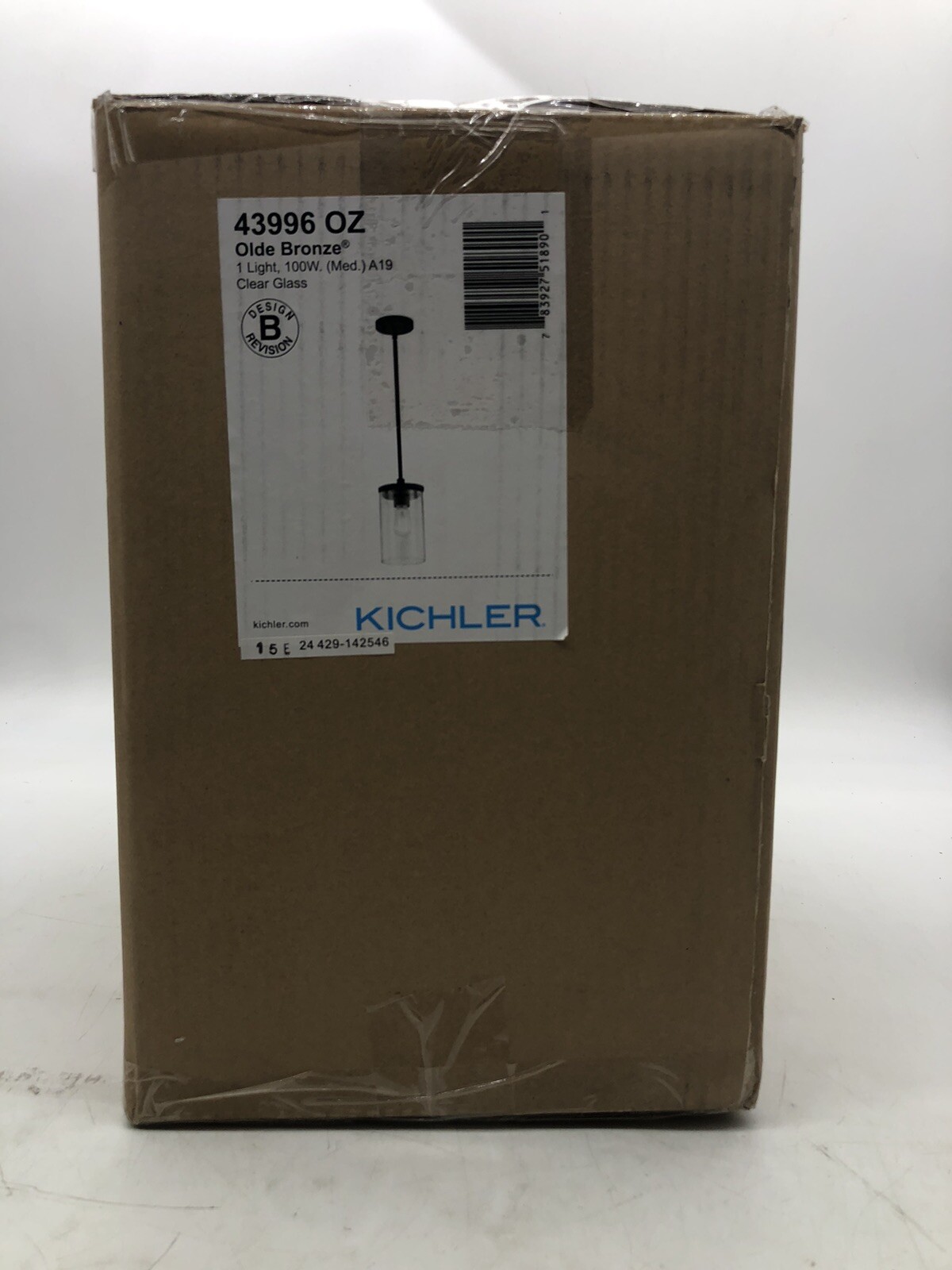 KICHLER Crosby Bronze Contemporary Mini Pendant Hanging Light w/ Clear Glass