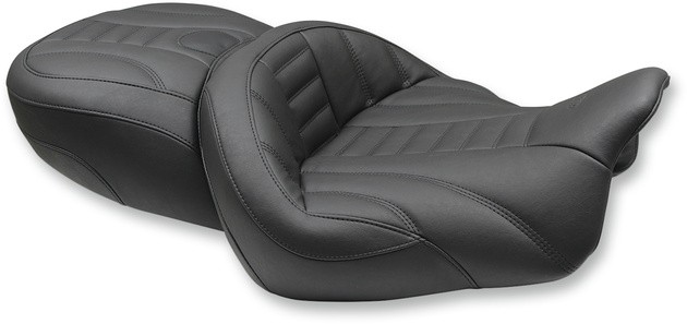 Mustang Deluxe Super Touring Seat With Backrest Receiver #79598 Harley Davidson