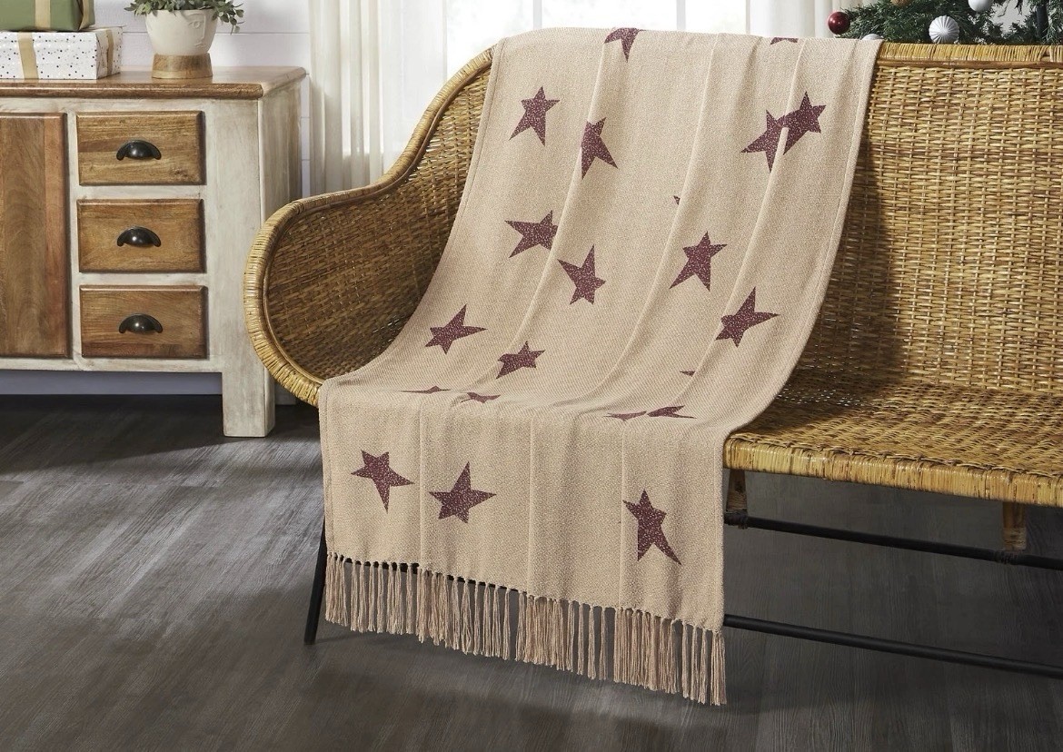 Gable Primitive Star Woven Throw, Primitive, Farmhouse & Country Home Decor Gable Primitive Star Woven Throw, Primitive, Farmhouse & Country Home Decor