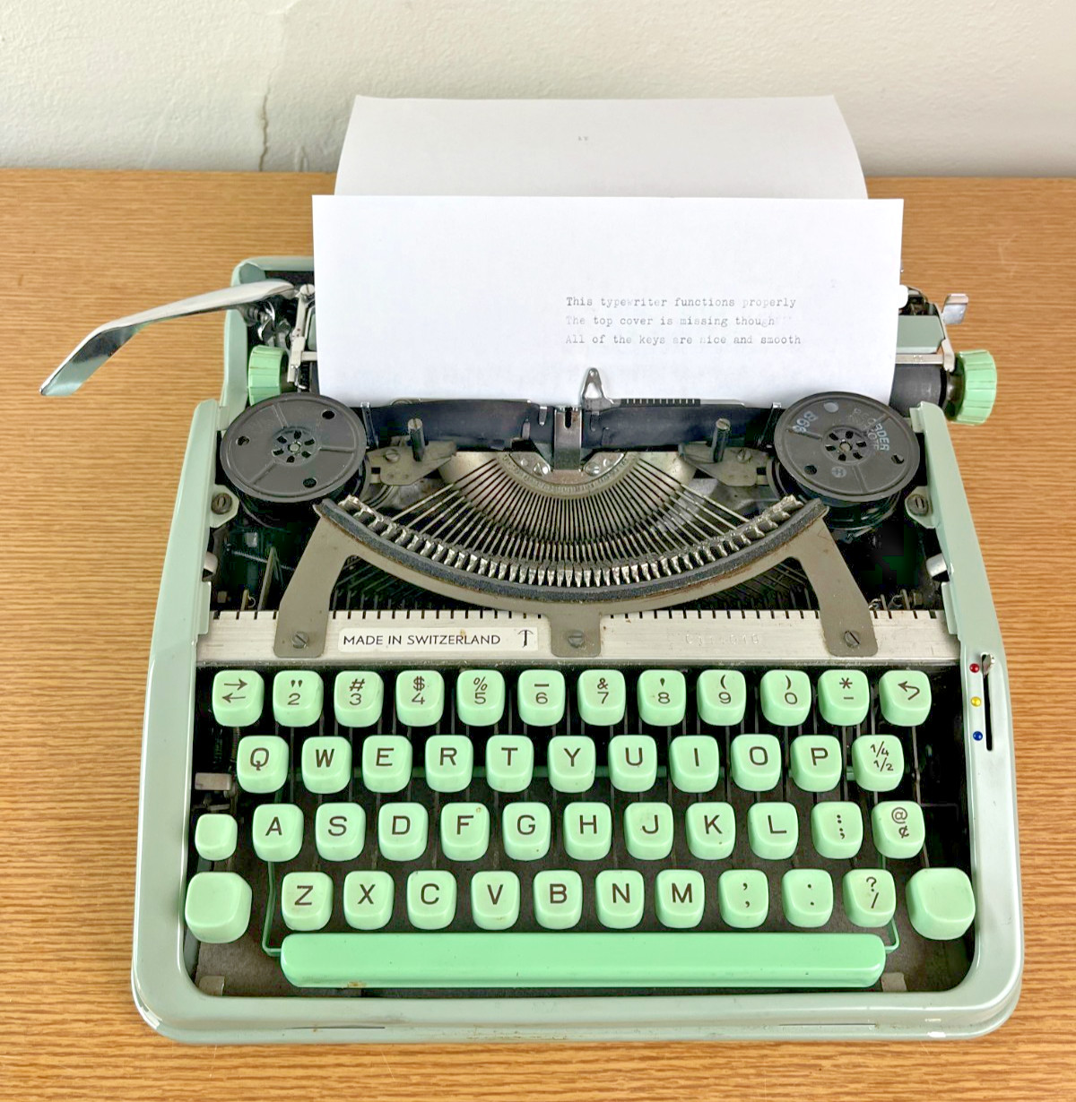 1965 Hermes Baby Portable Typewriter Tested Working with cover carry case 1965 Hermes Baby Portable Typewriter Tested Working with cover carry case